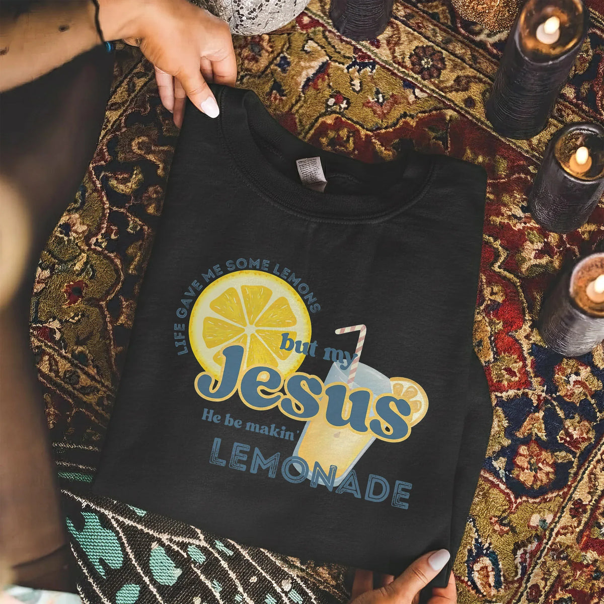 Jesus Makes Lemonade Retro Citrus Design – Faith Message – Unisex Tshirt / Hoodie / Sweatshirt - Faith Guided Life