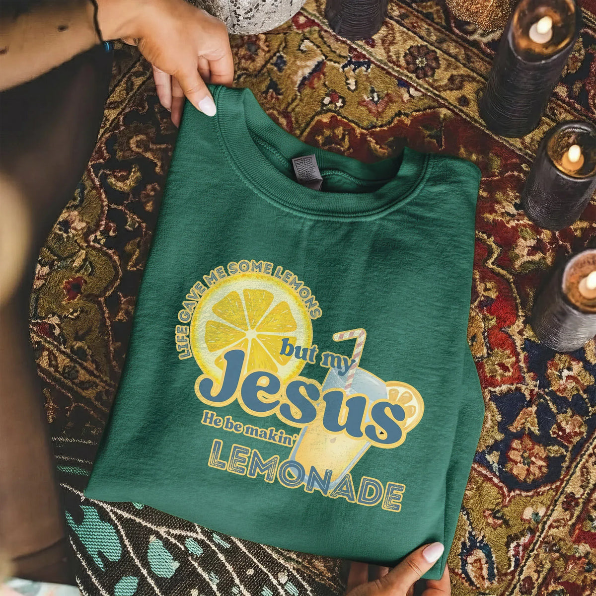 Jesus Makes Lemonade Retro Citrus Design – Faith Message – Unisex Tshirt / Hoodie / Sweatshirt - Faith Guided Life