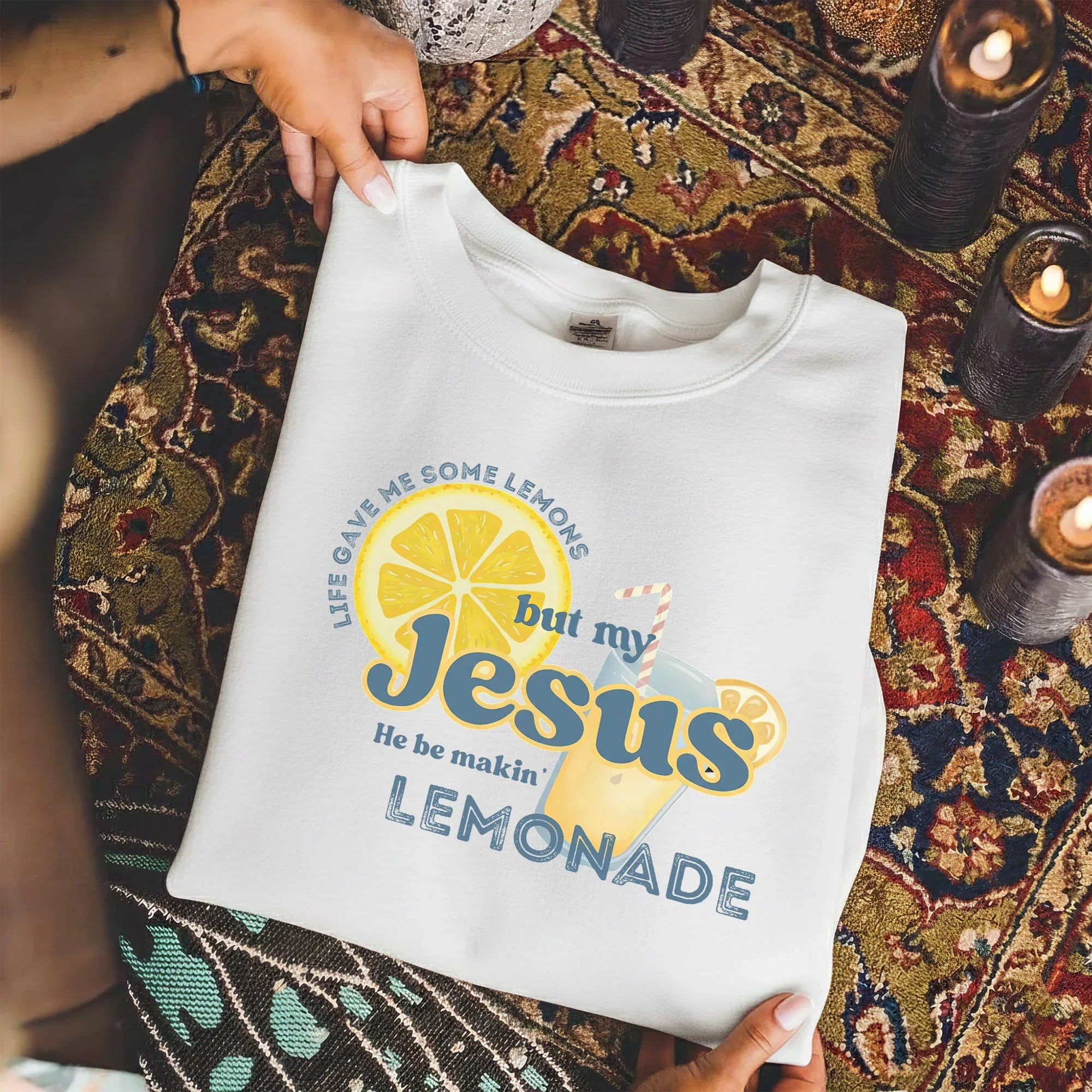 Jesus Makes Lemonade Retro Citrus Design – Faith Message – Unisex Tshirt / Hoodie / Sweatshirt - Faith Guided Life