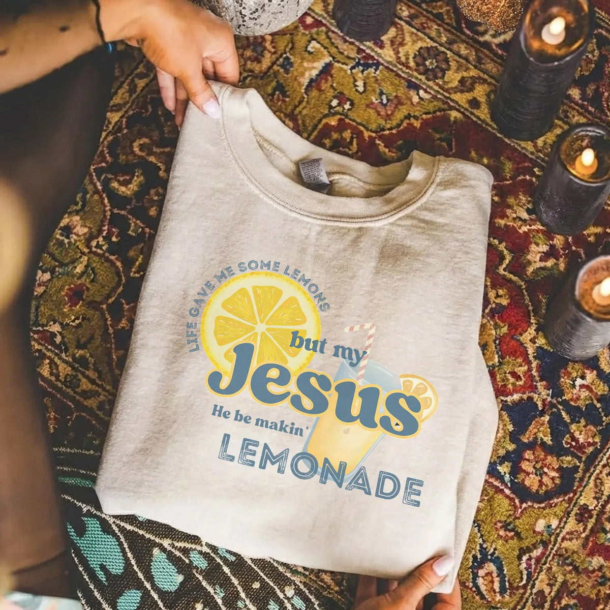 Jesus Makes Lemonade Retro Citrus Design – Faith Message – Unisex Tshirt / Hoodie / Sweatshirt - Faith Guided Life