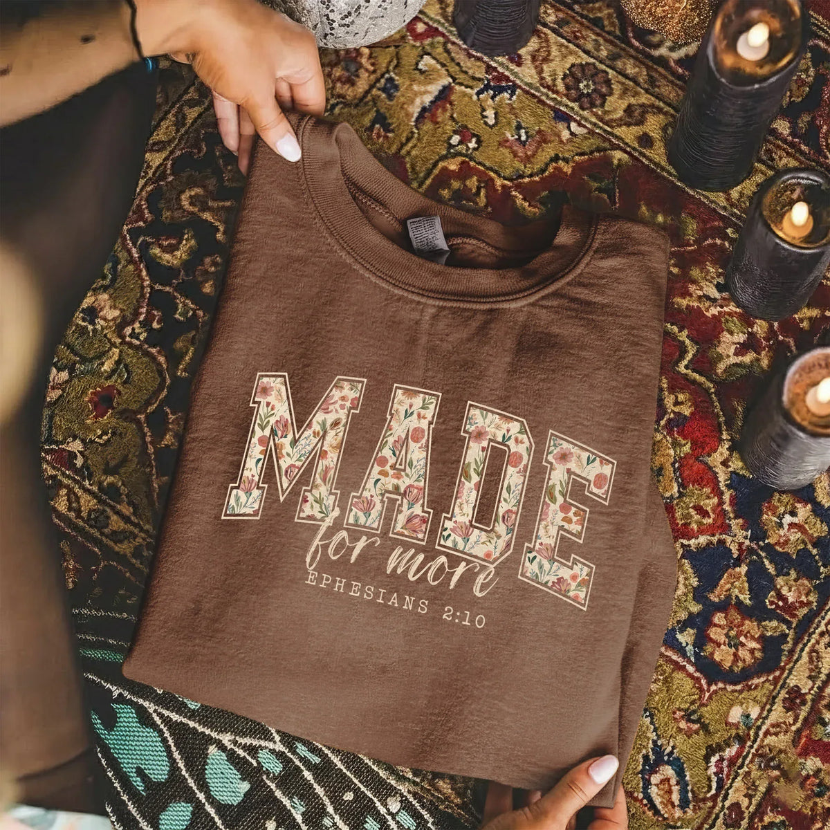 Made for More Floral Scripture Design – Christian Pattern – Unisex Tshirt / Hoodie / Sweatshirt - Faith Guided Life
