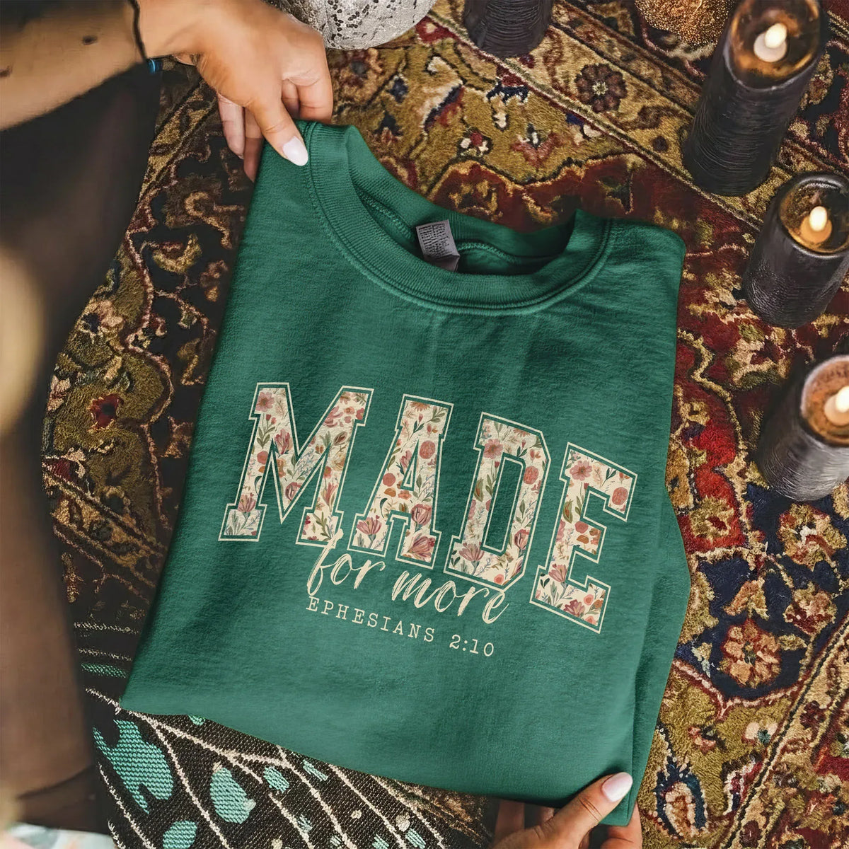 Made for More Floral Scripture Design – Christian Pattern – Unisex Tshirt / Hoodie / Sweatshirt - Faith Guided Life