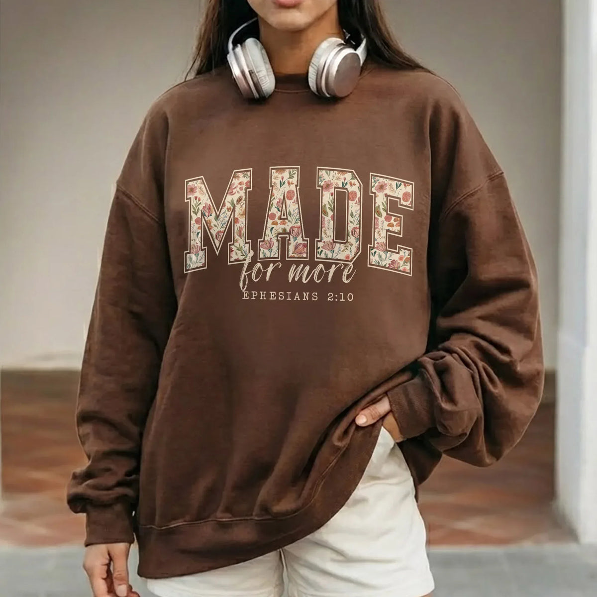 Made for More Floral Scripture Design – Christian Pattern – Unisex Tshirt / Hoodie / Sweatshirt - Faith Guided Life