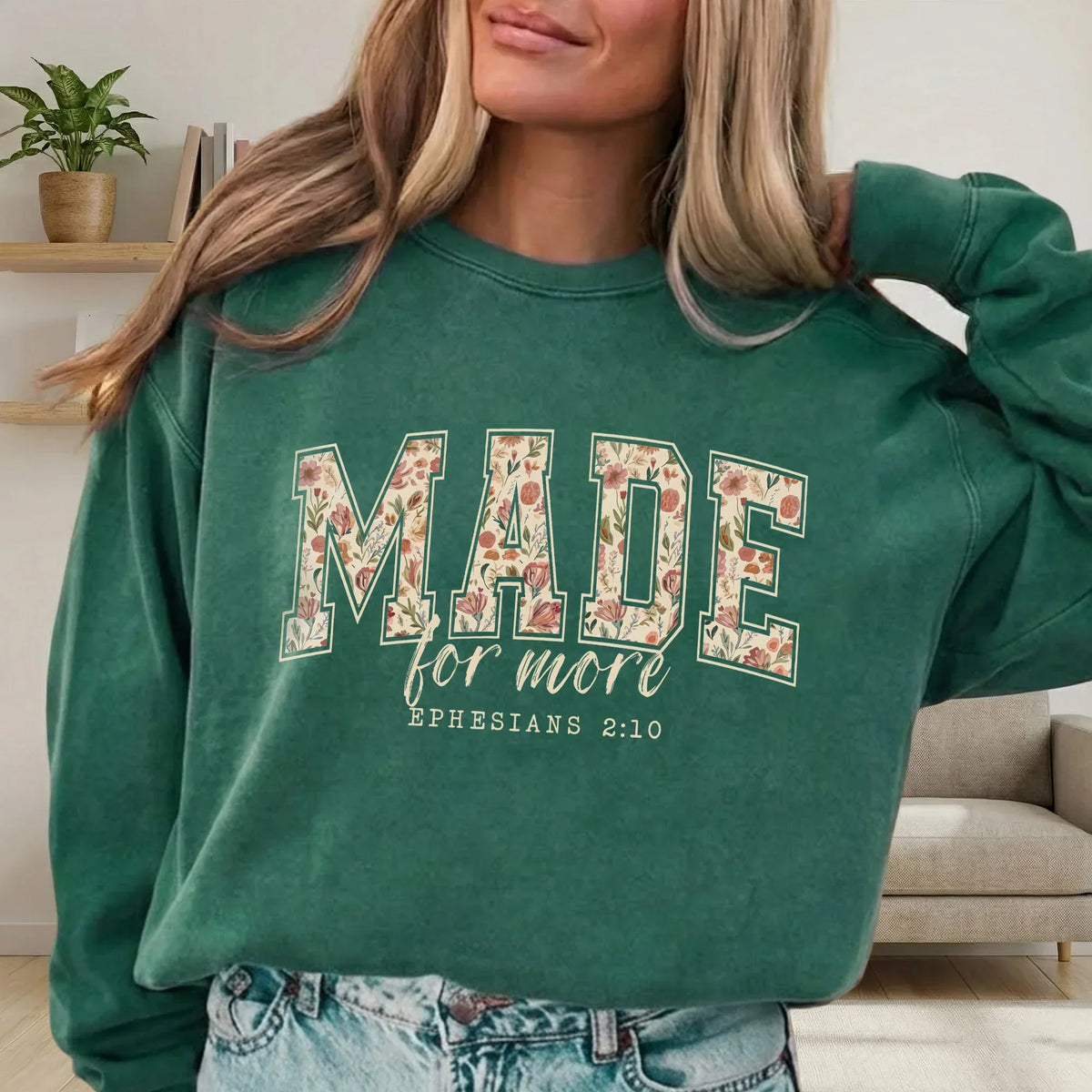 Made for More Floral Scripture Design – Christian Pattern – Unisex Tshirt / Hoodie / Sweatshirt - Faith Guided Life