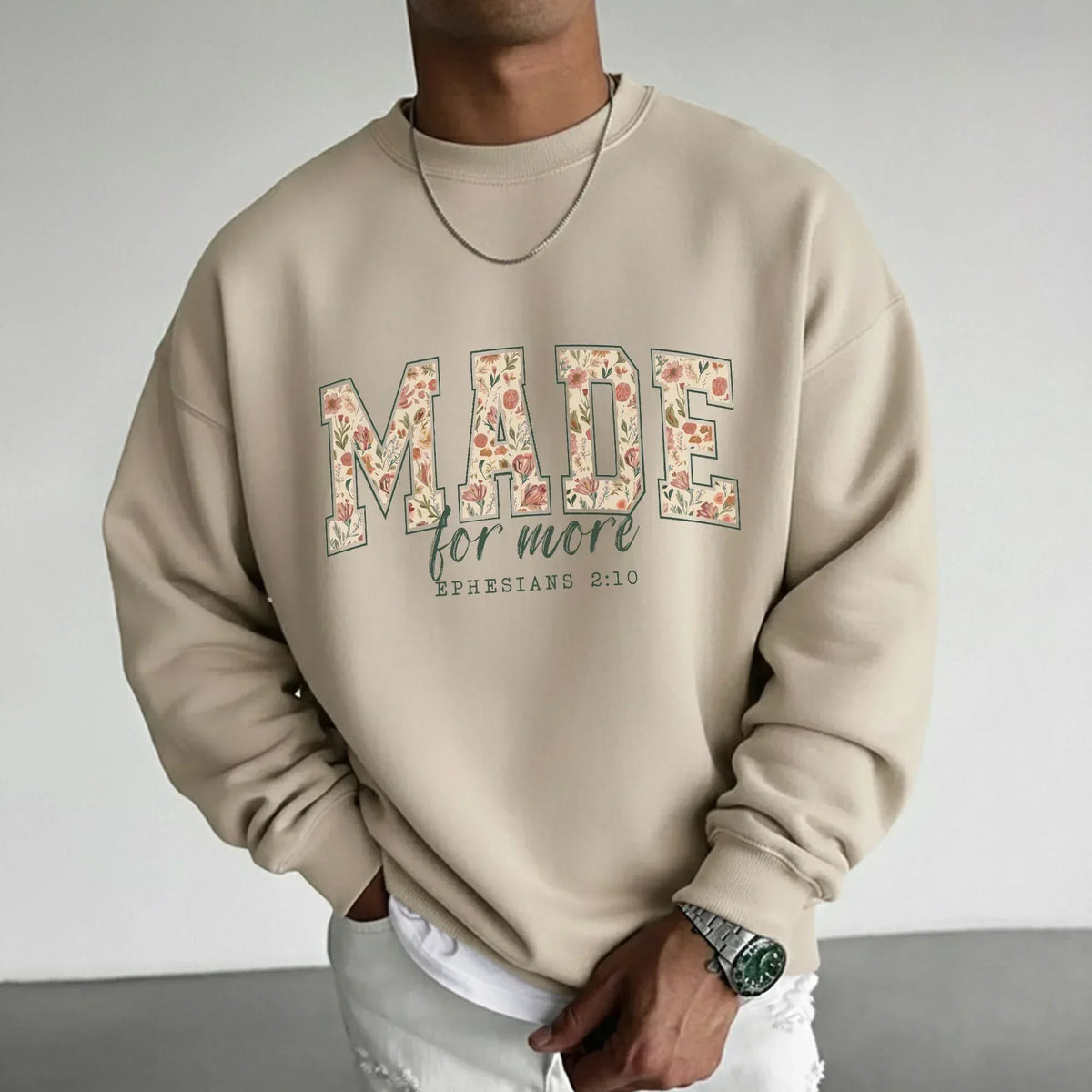 Made for More Floral Scripture Design – Christian Pattern – Unisex Tshirt / Hoodie / Sweatshirt - Faith Guided Life