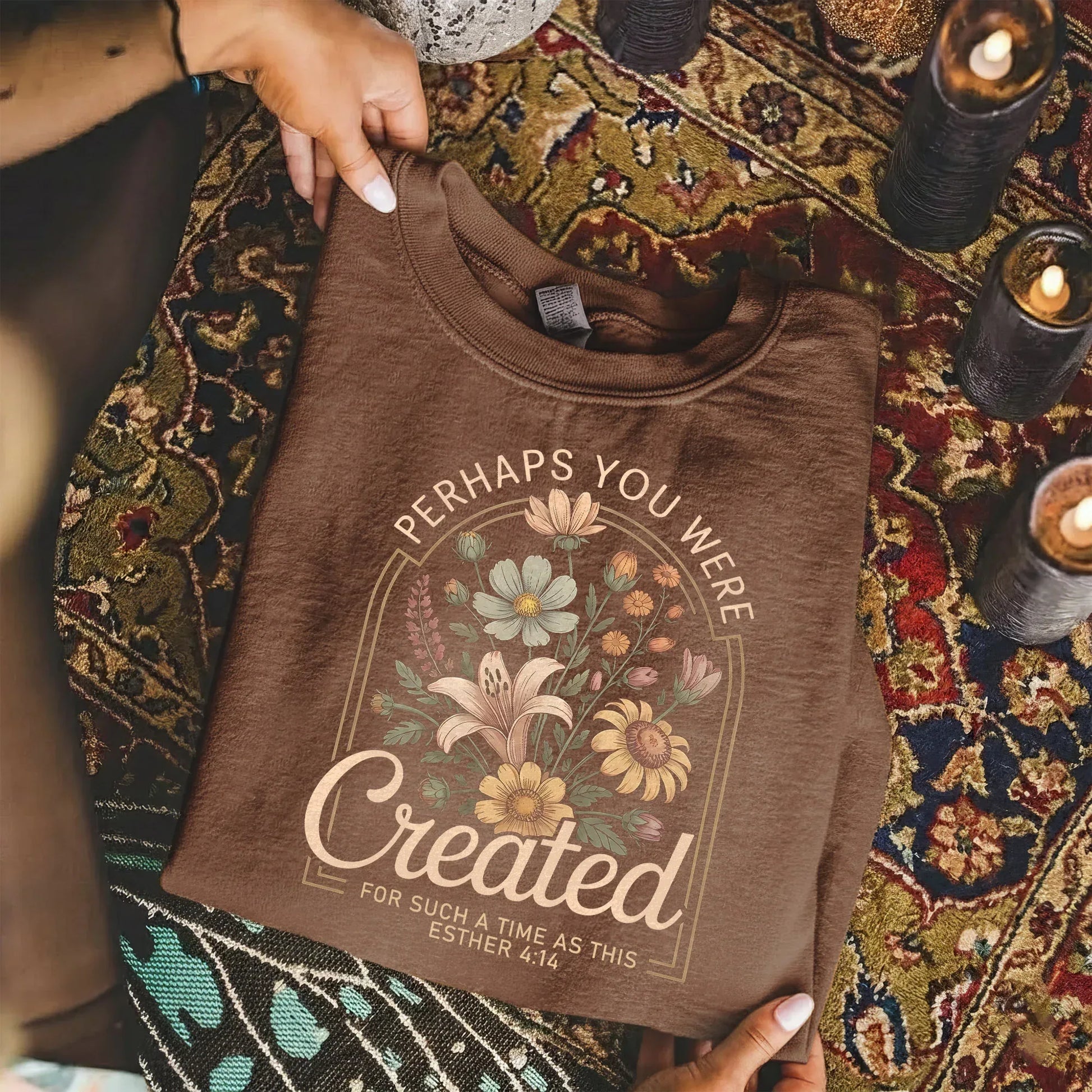 Perhaps You Were Created Vintage Floral Arch Design – Faith Floral – Unisex Tshirt / Hoodie / Sweatshirt - Faith Guided Life