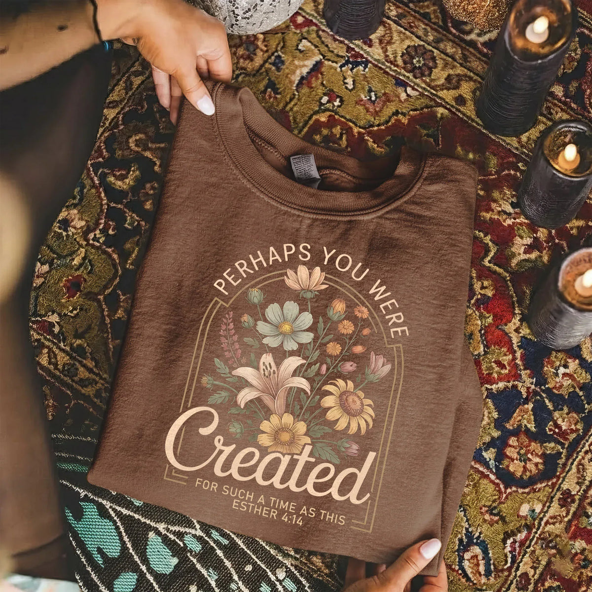 Perhaps You Were Created Vintage Floral Arch Design – Faith Floral – Unisex Tshirt / Hoodie / Sweatshirt - Faith Guided Life