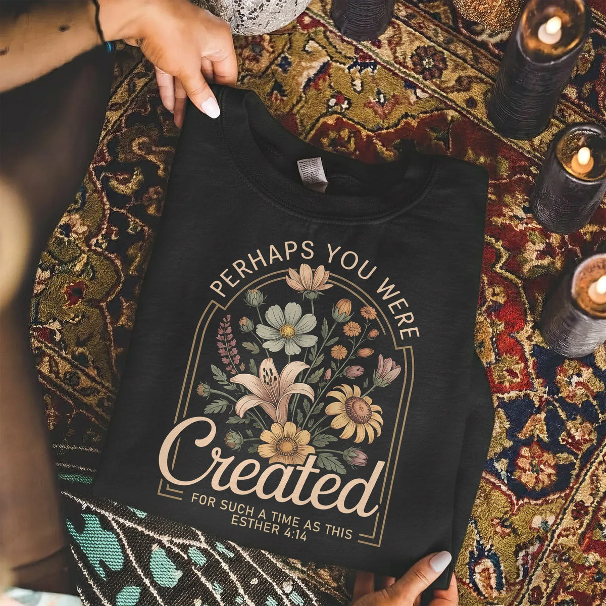 Perhaps You Were Created Vintage Floral Arch Design – Faith Floral – Unisex Tshirt / Hoodie / Sweatshirt - Faith Guided Life