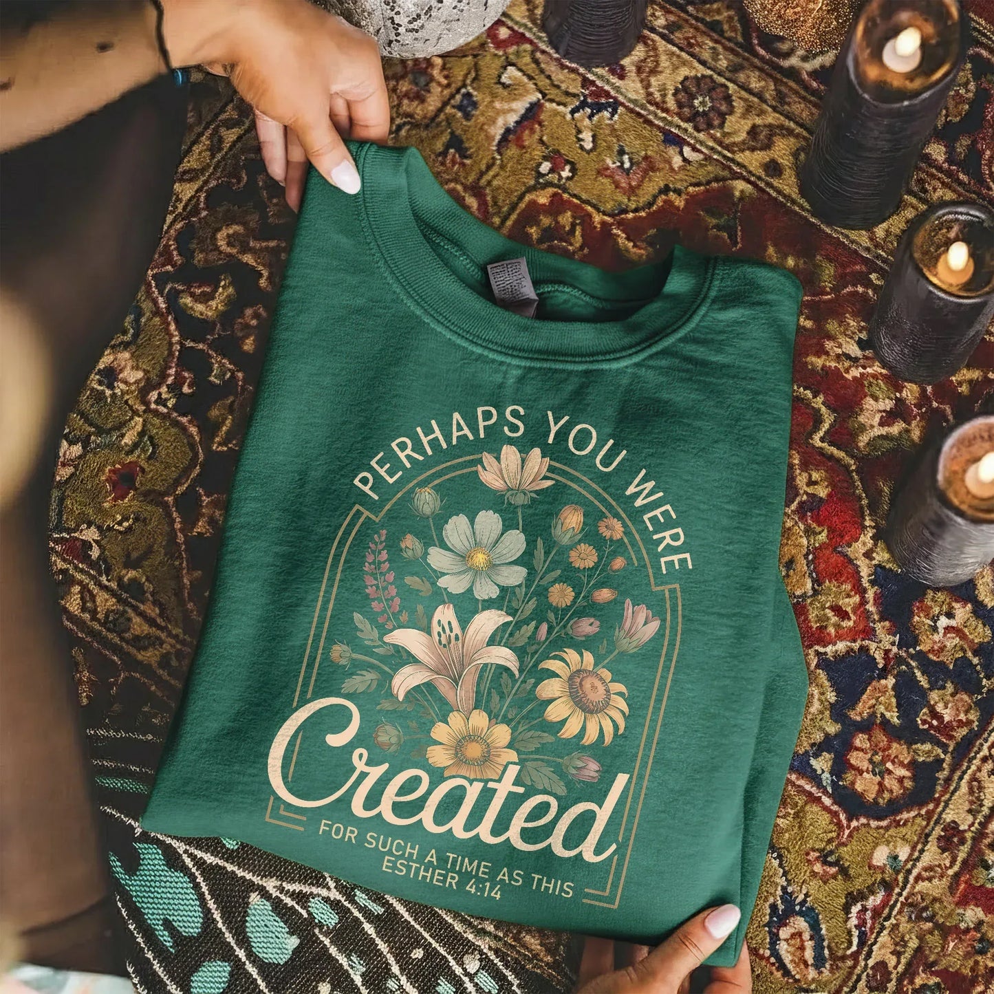 Perhaps You Were Created Vintage Floral Arch Design – Faith Floral – Unisex Tshirt / Hoodie / Sweatshirt - Faith Guided Life