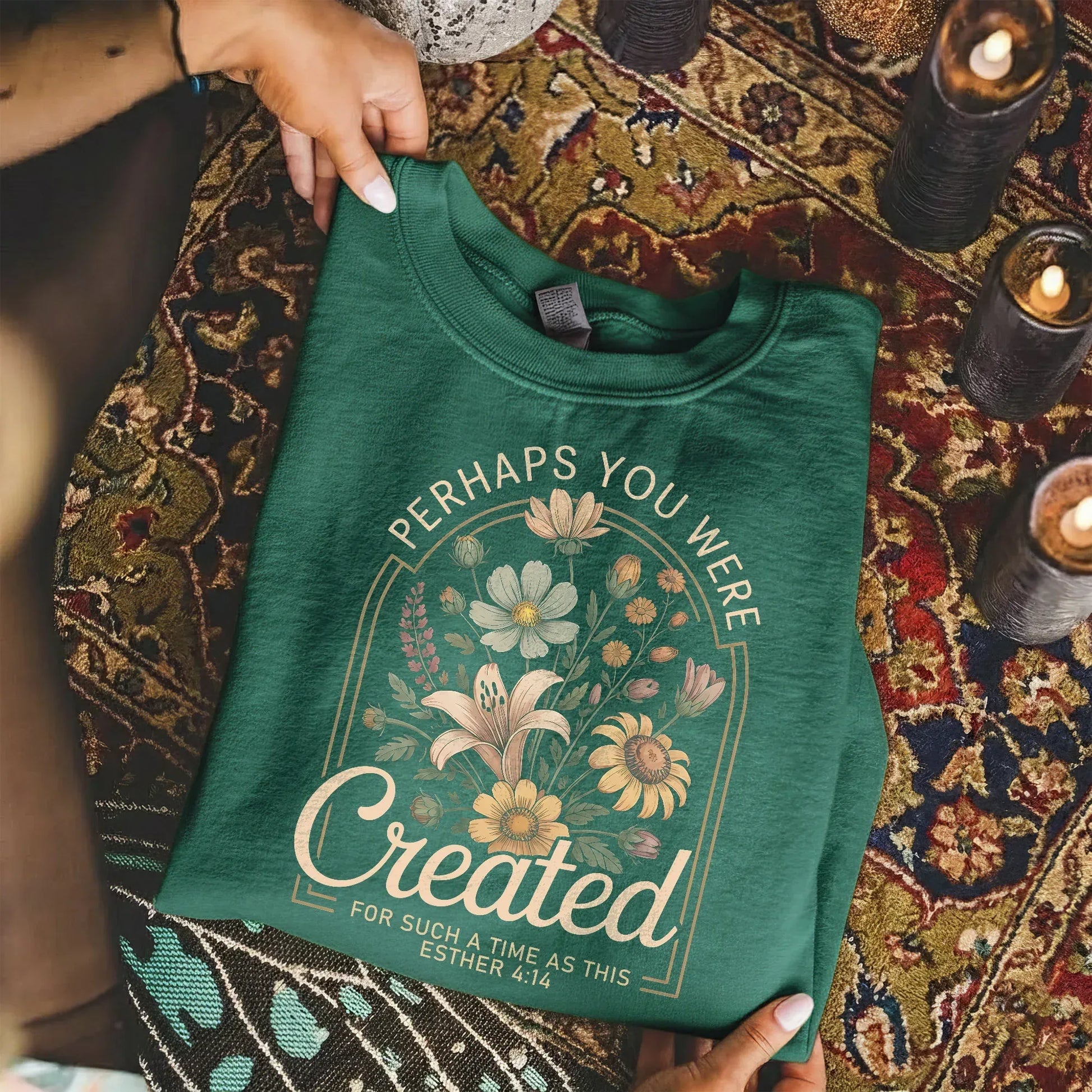 Perhaps You Were Created Vintage Floral Arch Design – Faith Floral – Unisex Tshirt / Hoodie / Sweatshirt - Faith Guided Life