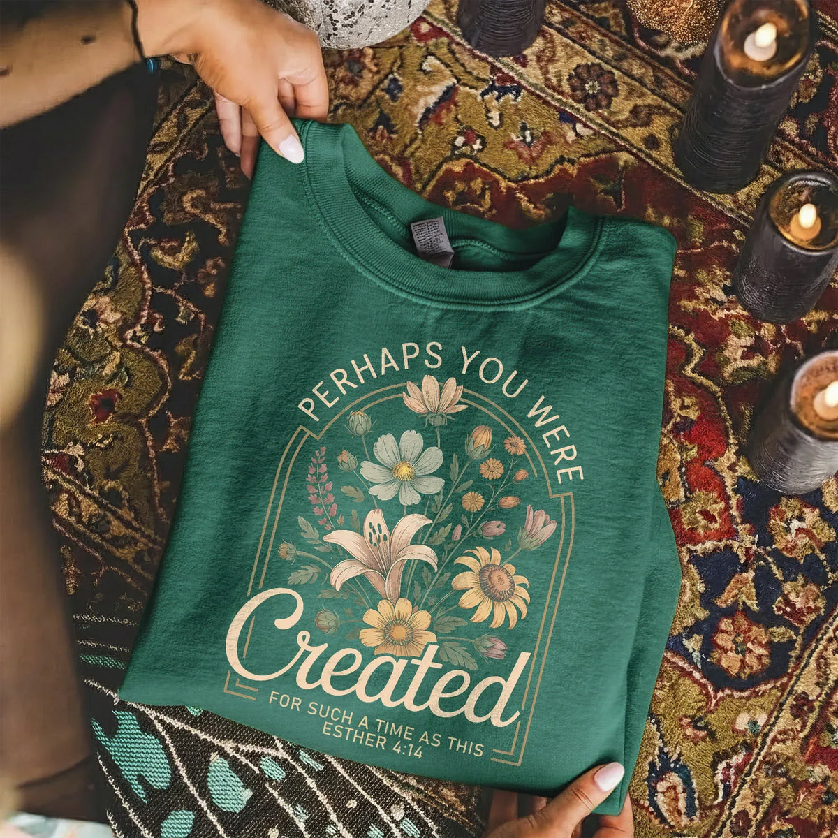 Perhaps You Were Created Vintage Floral Arch Design – Faith Floral – Unisex Tshirt / Hoodie / Sweatshirt - Faith Guided Life