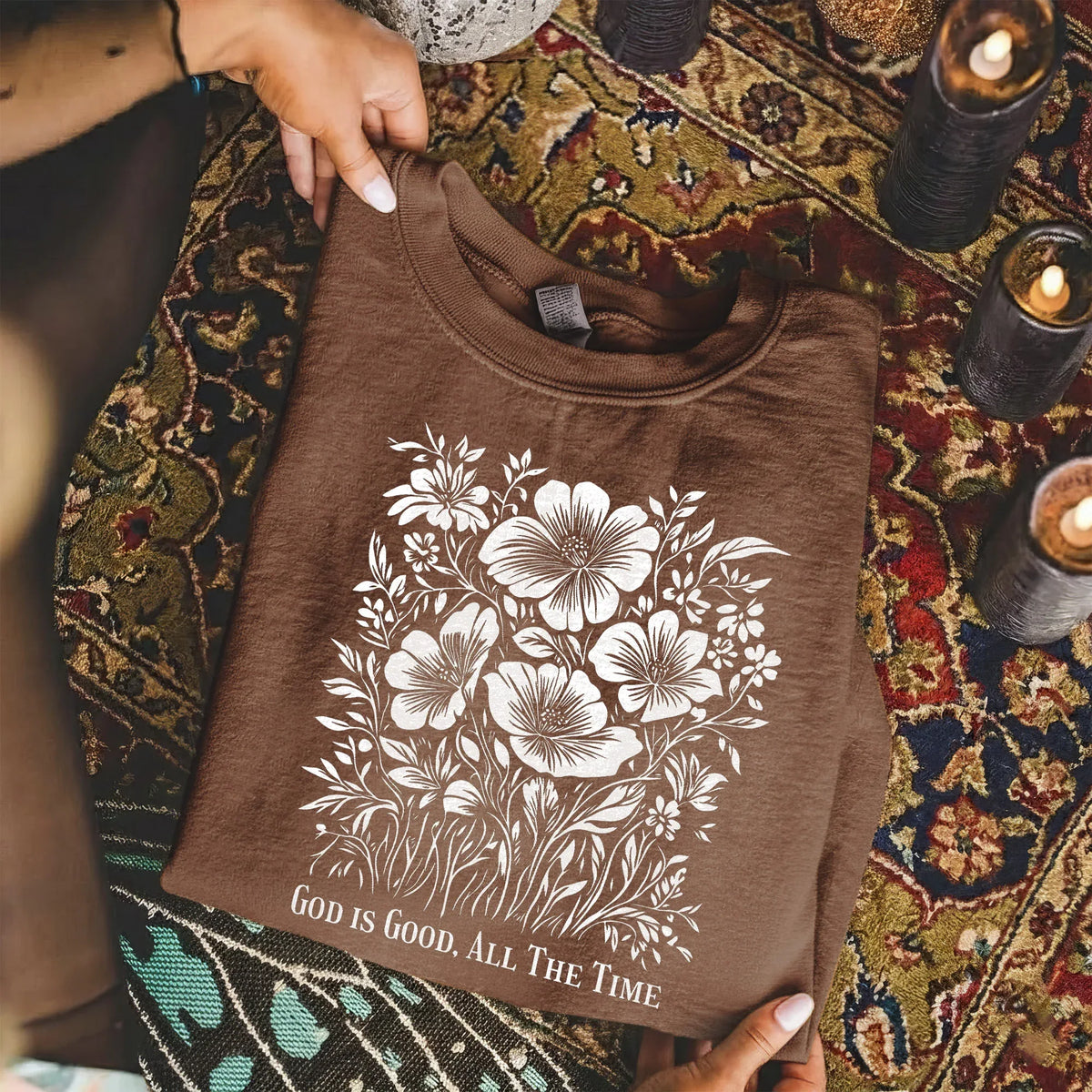 God Is Good All The Time Botanical Design – Faith Floral – Unisex Tshirt / Hoodie / Sweatshirt - Faith Guided Life