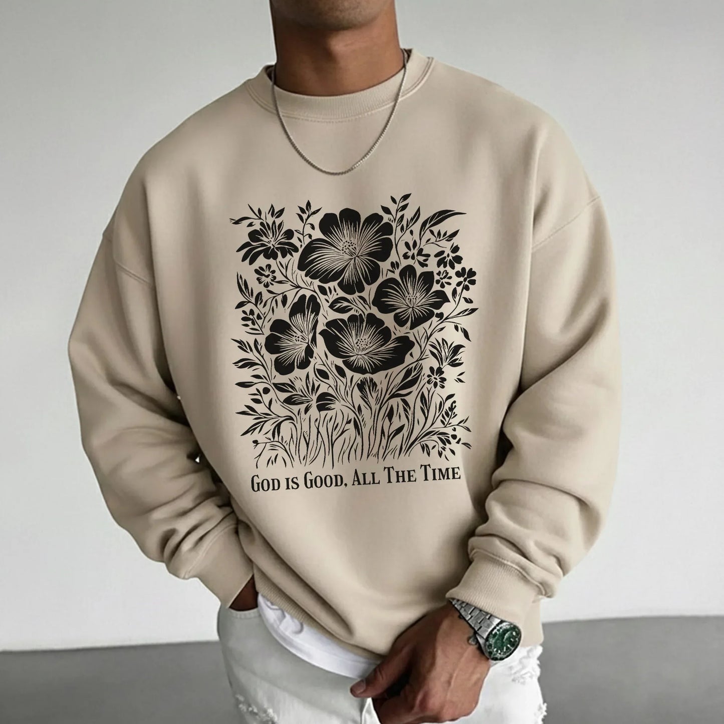 God Is Good All The Time Botanical Design – Faith Floral – Unisex Tshirt / Hoodie / Sweatshirt - Faith Guided Life