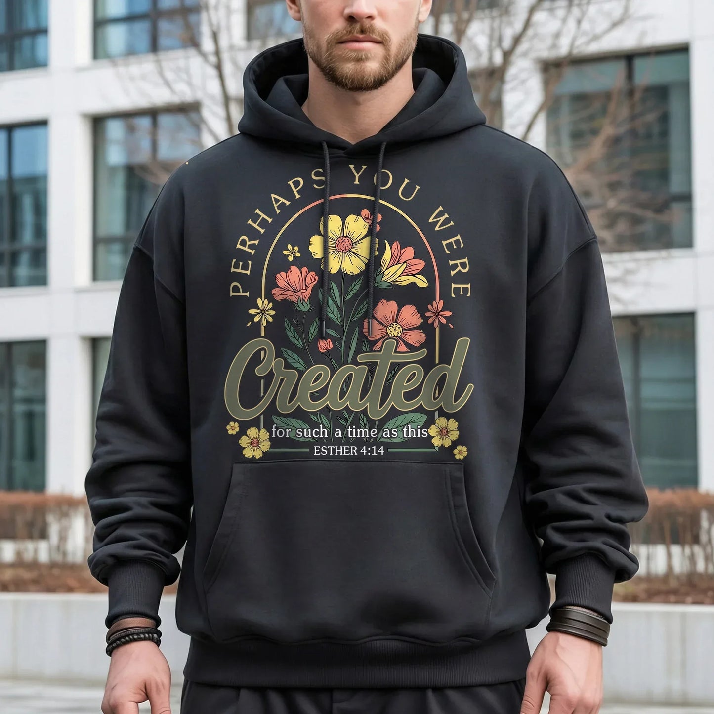 Perhaps You Were Created Floral Circle Design – Faith Floral – Unisex Tshirt / Hoodie / Sweatshirt - Faith Guided Life
