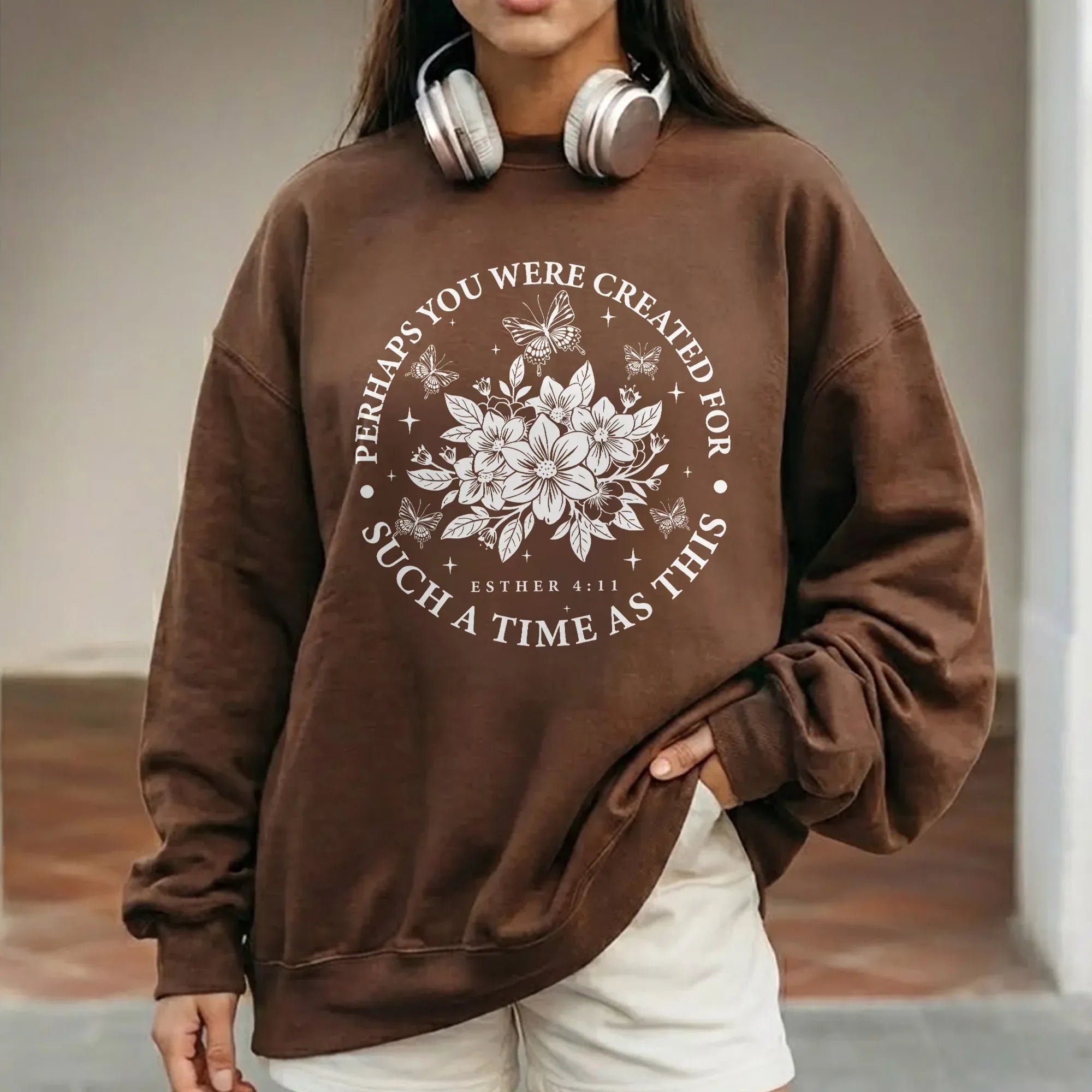 Created For Such A Time As This Butterfly Floral Design – Faith Floral – Unisex Tshirt / Hoodie / Sweatshirt - Faith Guided Life