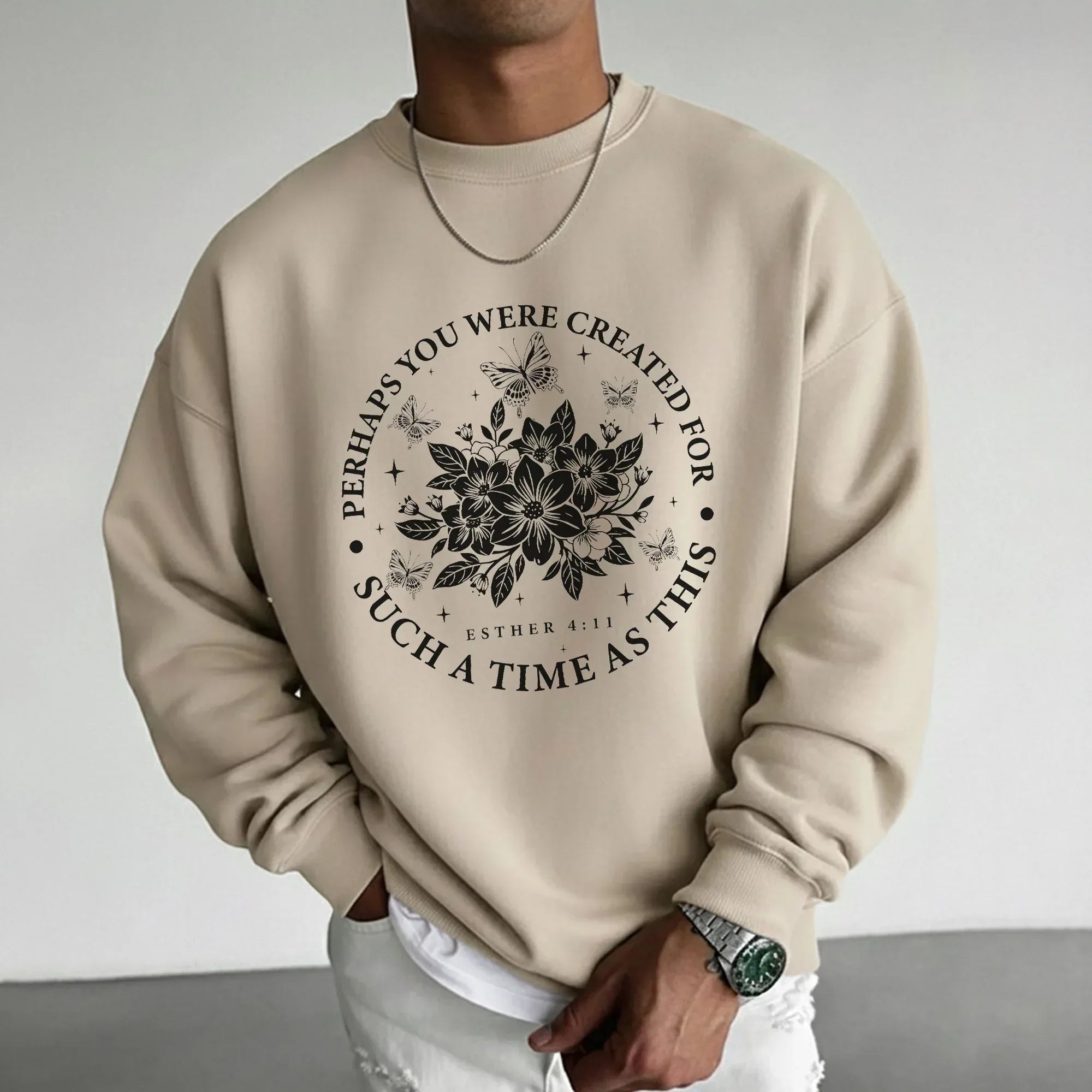 Created For Such A Time As This Butterfly Floral Design – Faith Floral – Unisex Tshirt / Hoodie / Sweatshirt - Faith Guided Life
