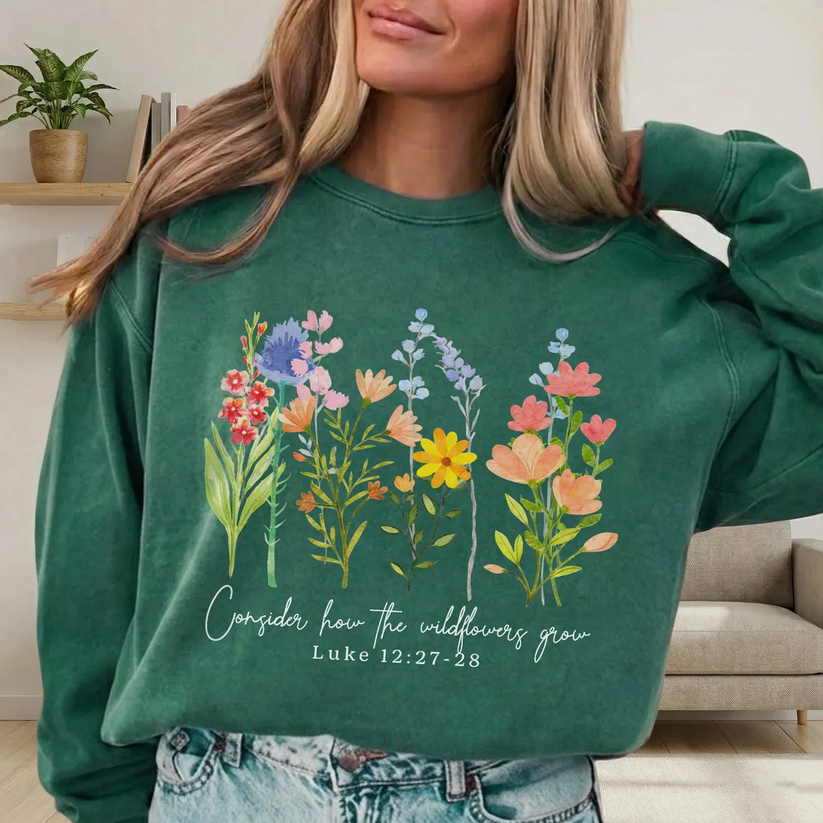 Consider How the Wildflowers Grow Design – Faith Floral – Unisex Tshirt / Hoodie / Sweatshirt - Faith Guided Life
