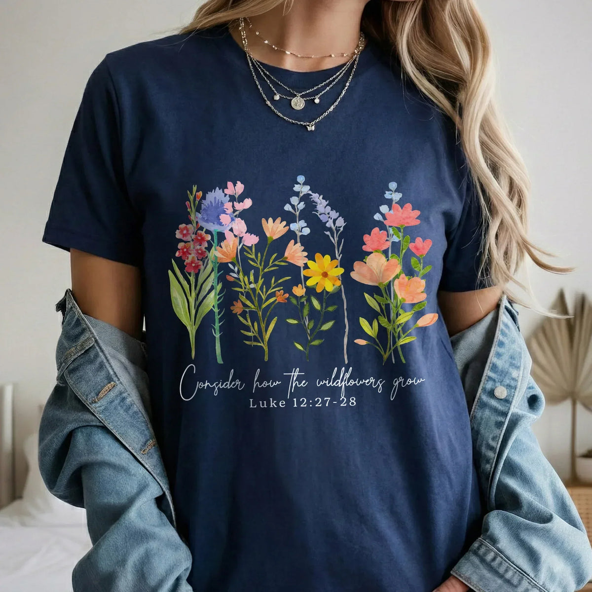 Consider How the Wildflowers Grow Design – Faith Floral – Unisex Tshirt / Hoodie / Sweatshirt - Faith Guided Life