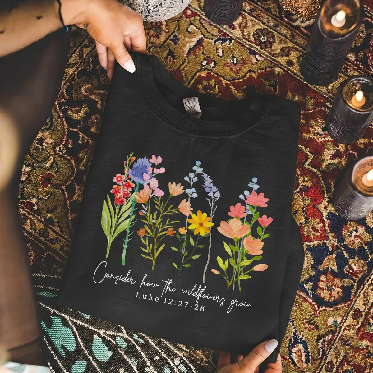 Consider How the Wildflowers Grow Design – Faith Floral – Unisex Tshirt / Hoodie / Sweatshirt - Faith Guided Life