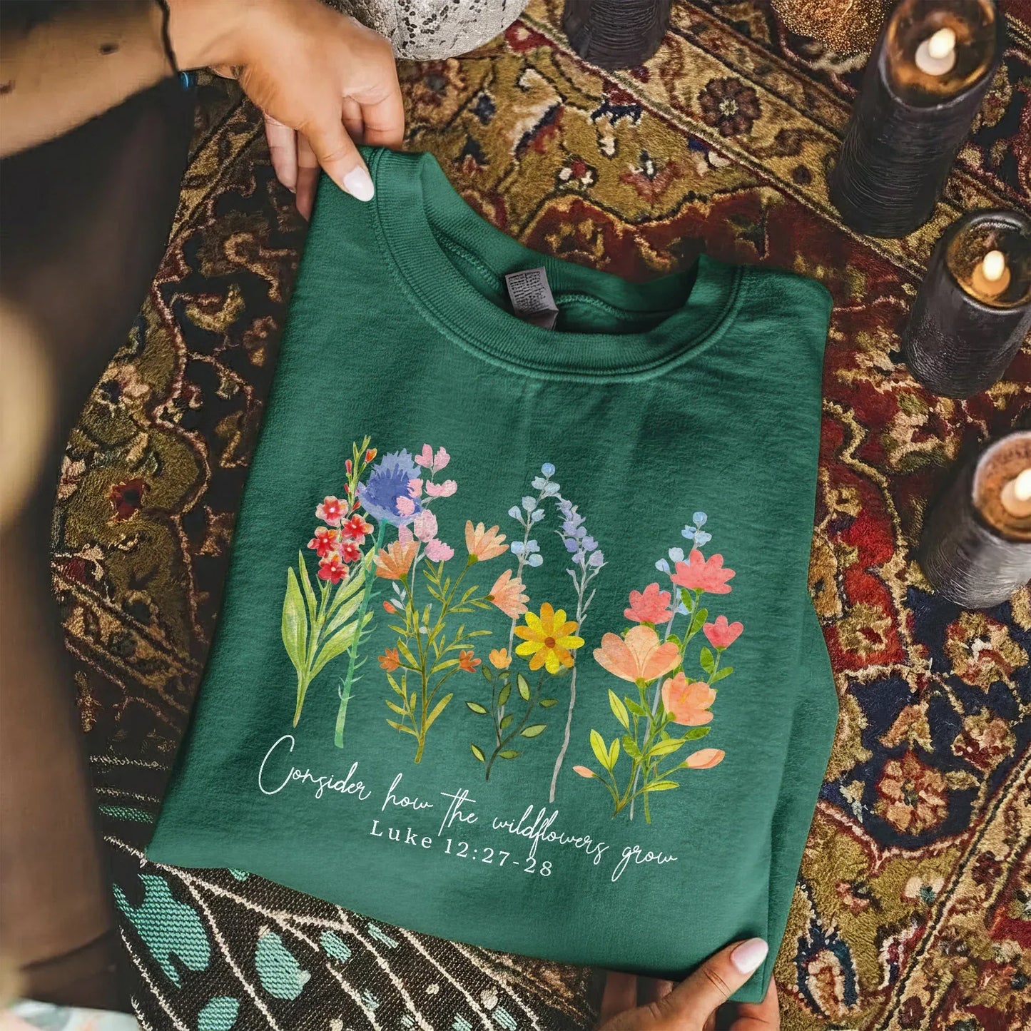 Consider How the Wildflowers Grow Design – Faith Floral – Unisex Tshirt / Hoodie / Sweatshirt - Faith Guided Life