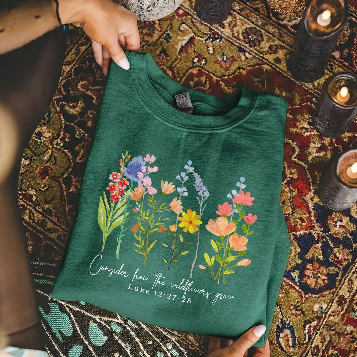 Consider How the Wildflowers Grow Design – Faith Floral – Unisex Tshirt / Hoodie / Sweatshirt - Faith Guided Life