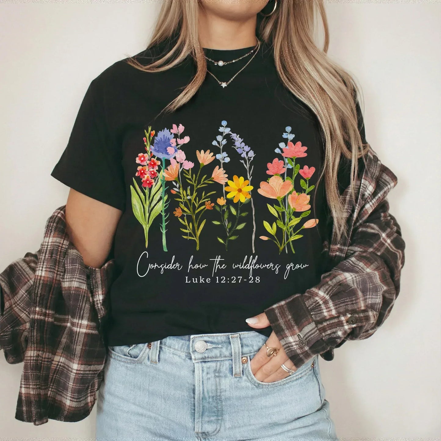 Consider How the Wildflowers Grow Design – Faith Floral – Unisex Tshirt / Hoodie / Sweatshirt - Faith Guided Life