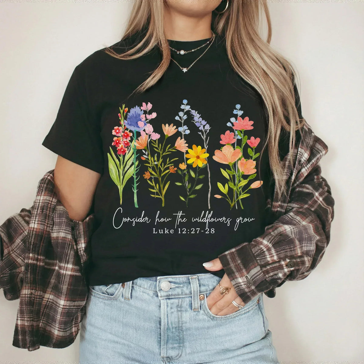 Consider How the Wildflowers Grow Design – Faith Floral – Unisex Tshirt / Hoodie / Sweatshirt - Faith Guided Life
