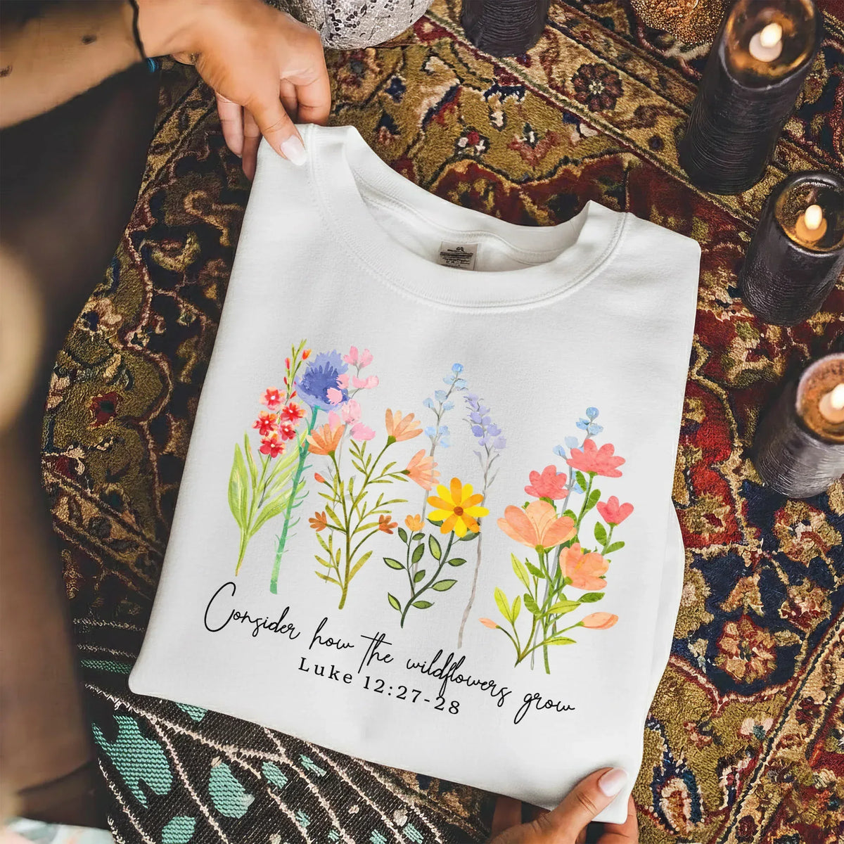 Consider How the Wildflowers Grow Design – Faith Floral – Unisex Tshirt / Hoodie / Sweatshirt - Faith Guided Life