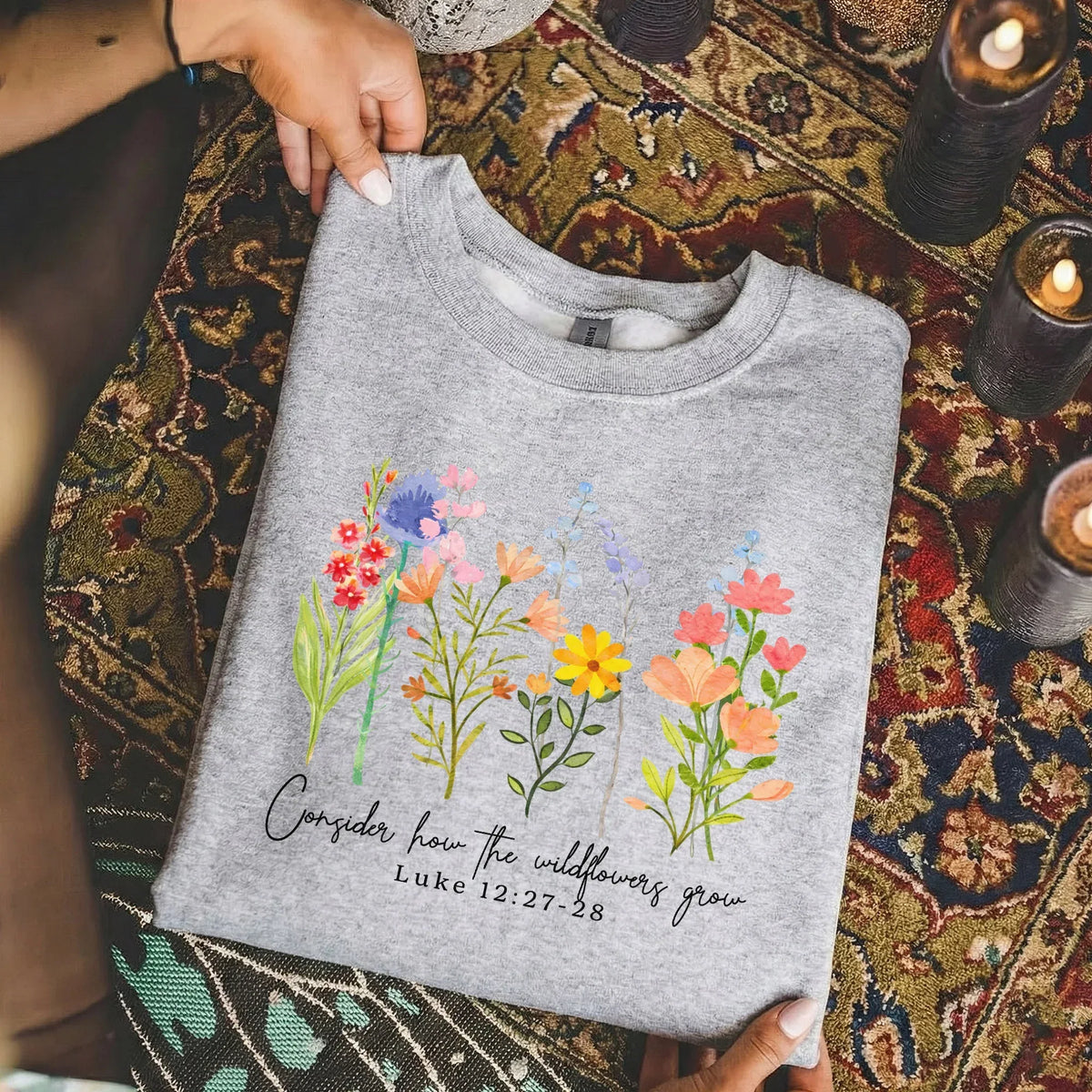 Consider How the Wildflowers Grow Design – Faith Floral – Unisex Tshirt / Hoodie / Sweatshirt - Faith Guided Life
