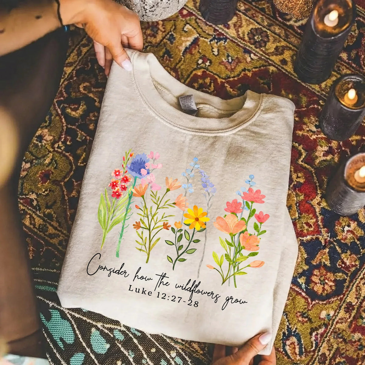 Consider How the Wildflowers Grow Design – Faith Floral – Unisex Tshirt / Hoodie / Sweatshirt - Faith Guided Life