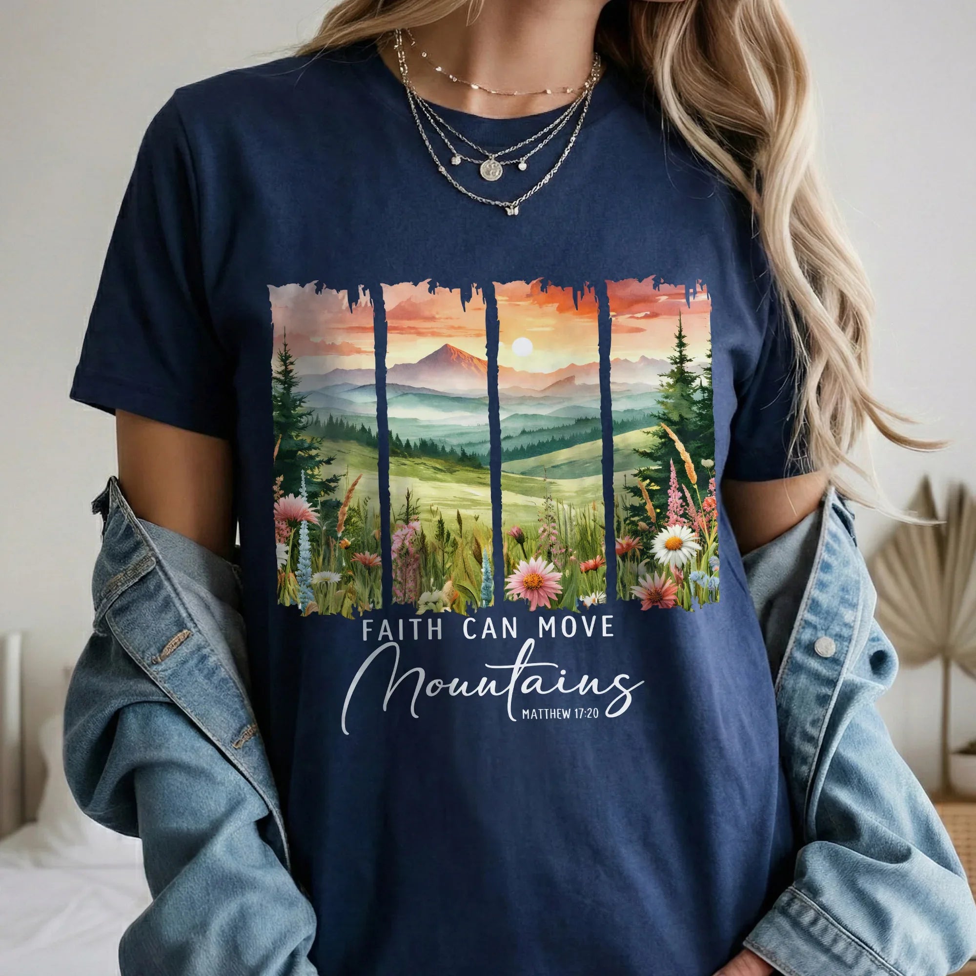 Faith Can Move Mountains Landscape Design – Landscape of Creation – Unisex T-shirt / Hoodie / Sweatshirt - Faith Guided Life