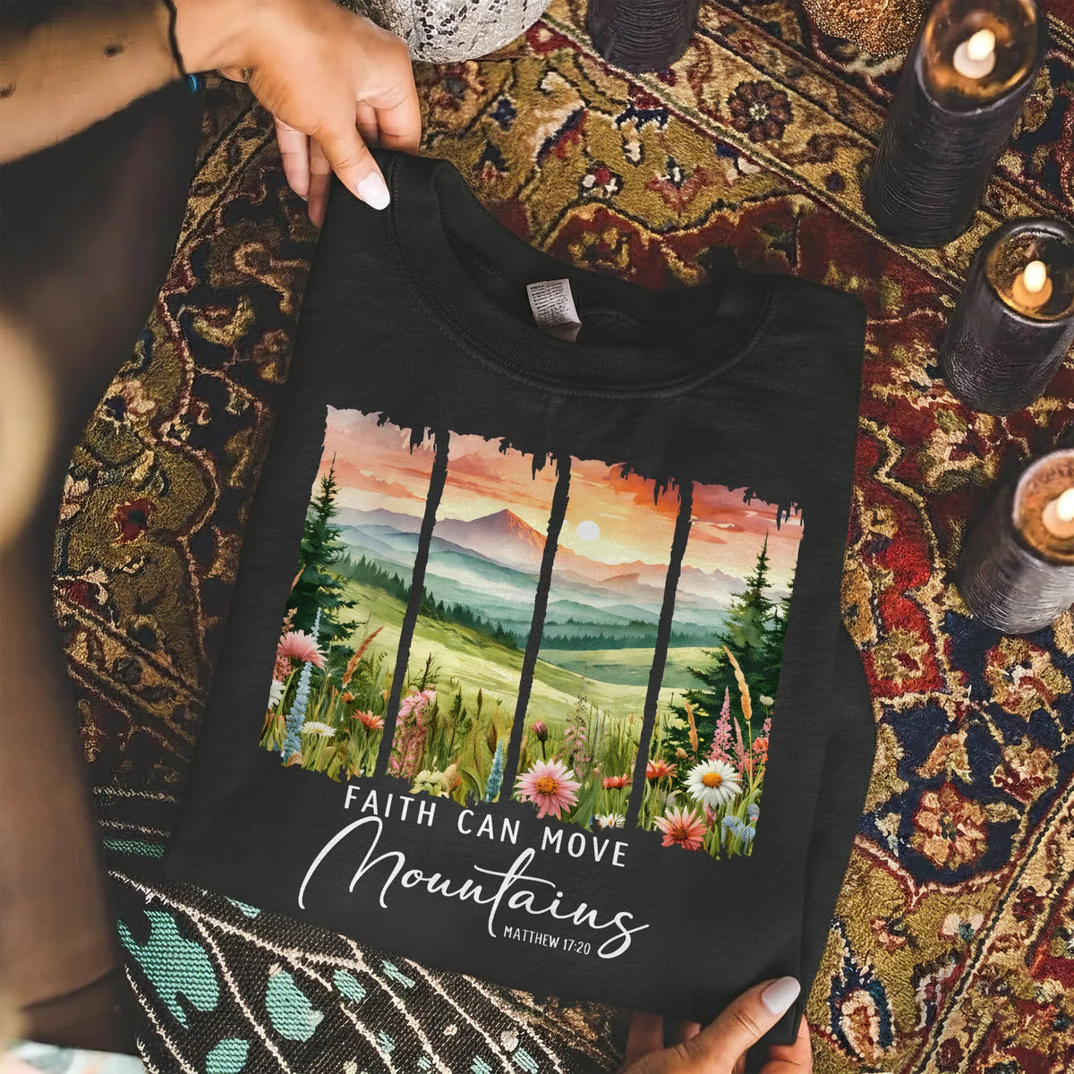 Faith Can Move Mountains Landscape Design – Landscape of Creation – Unisex T-shirt / Hoodie / Sweatshirt - Faith Guided Life