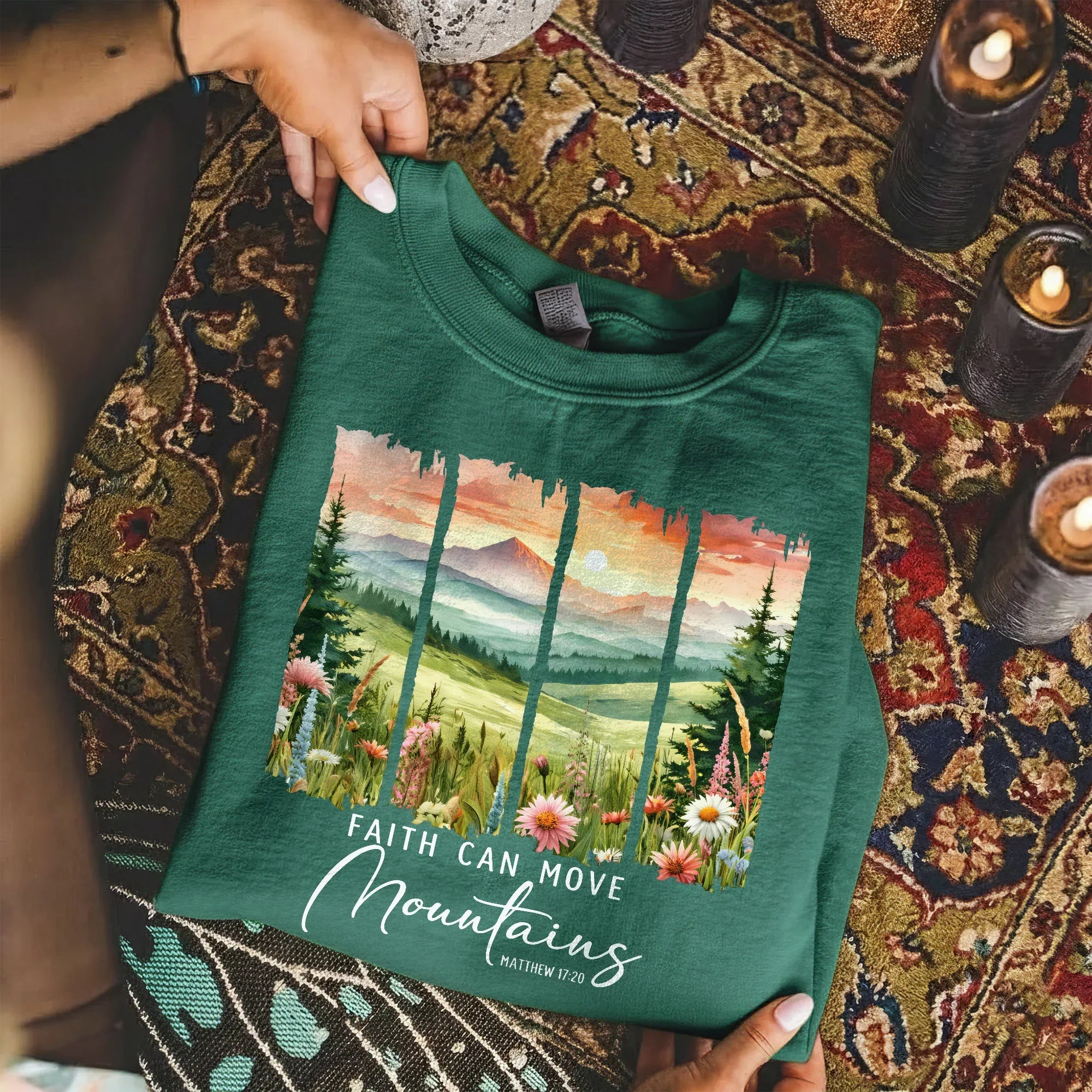Faith Can Move Mountains Landscape Design – Landscape of Creation – Unisex T-shirt / Hoodie / Sweatshirt - Faith Guided Life