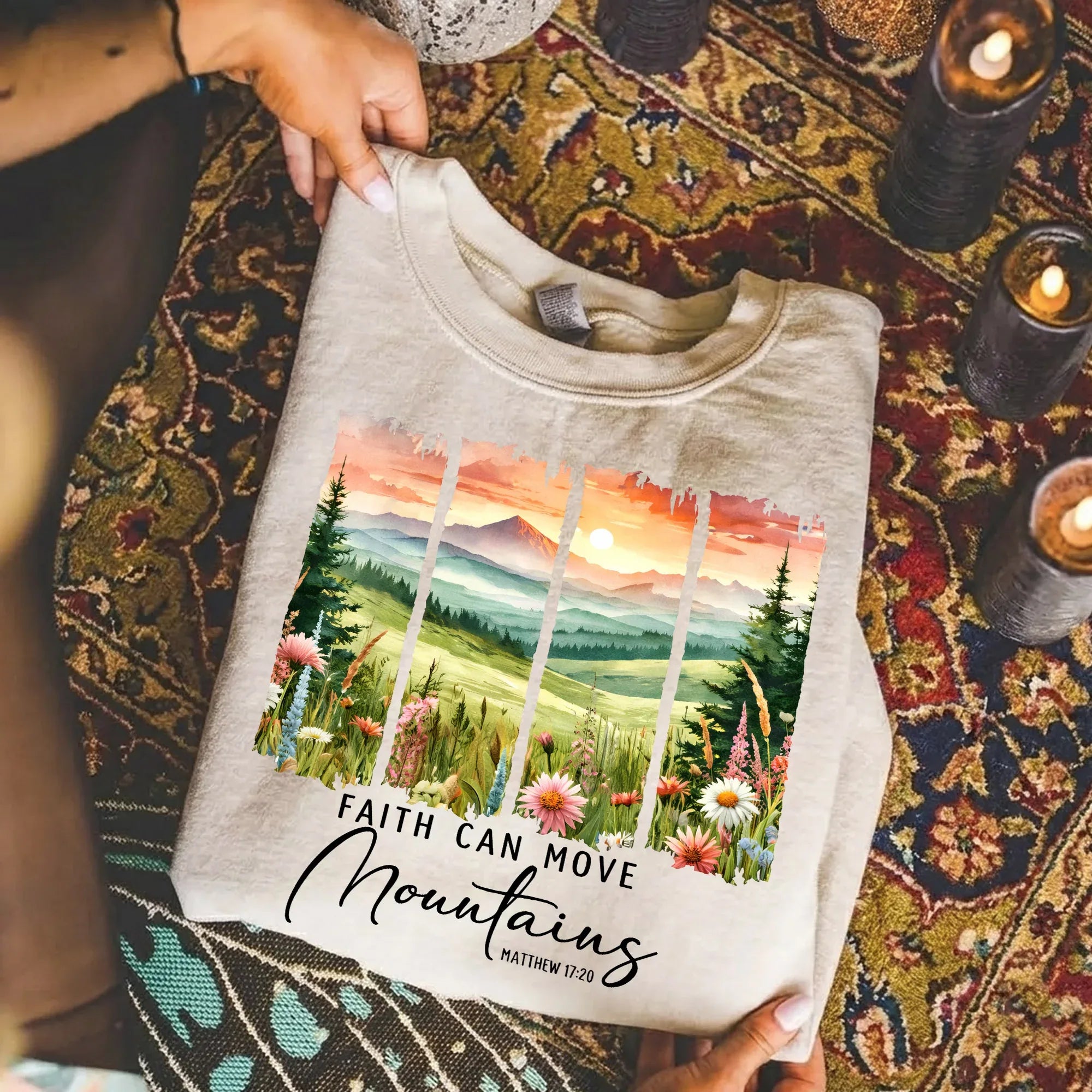 Faith Can Move Mountains Landscape Design – Landscape of Creation – Unisex T-shirt / Hoodie / Sweatshirt - Faith Guided Life
