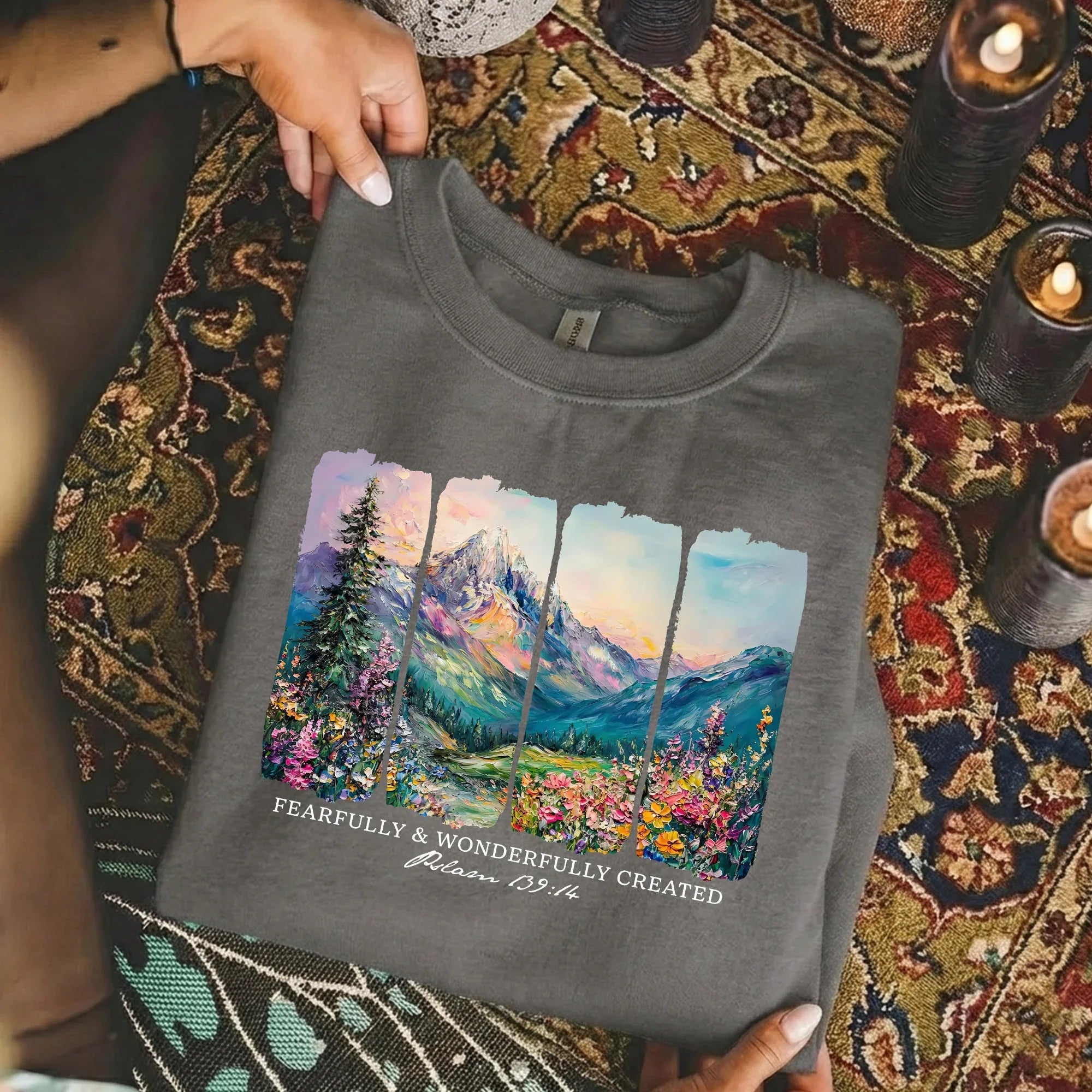 [COMFORT T-SHIRT] Fearfully & Wonderfully Created Mountain Landscape – Landscape of Creation - Faith Guided Life