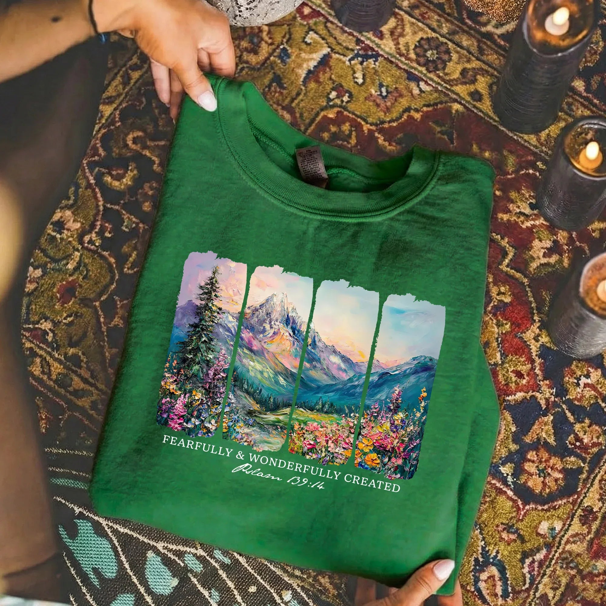 [COMFORT T-SHIRT] Fearfully & Wonderfully Created Mountain Landscape – Landscape of Creation - Faith Guided Life