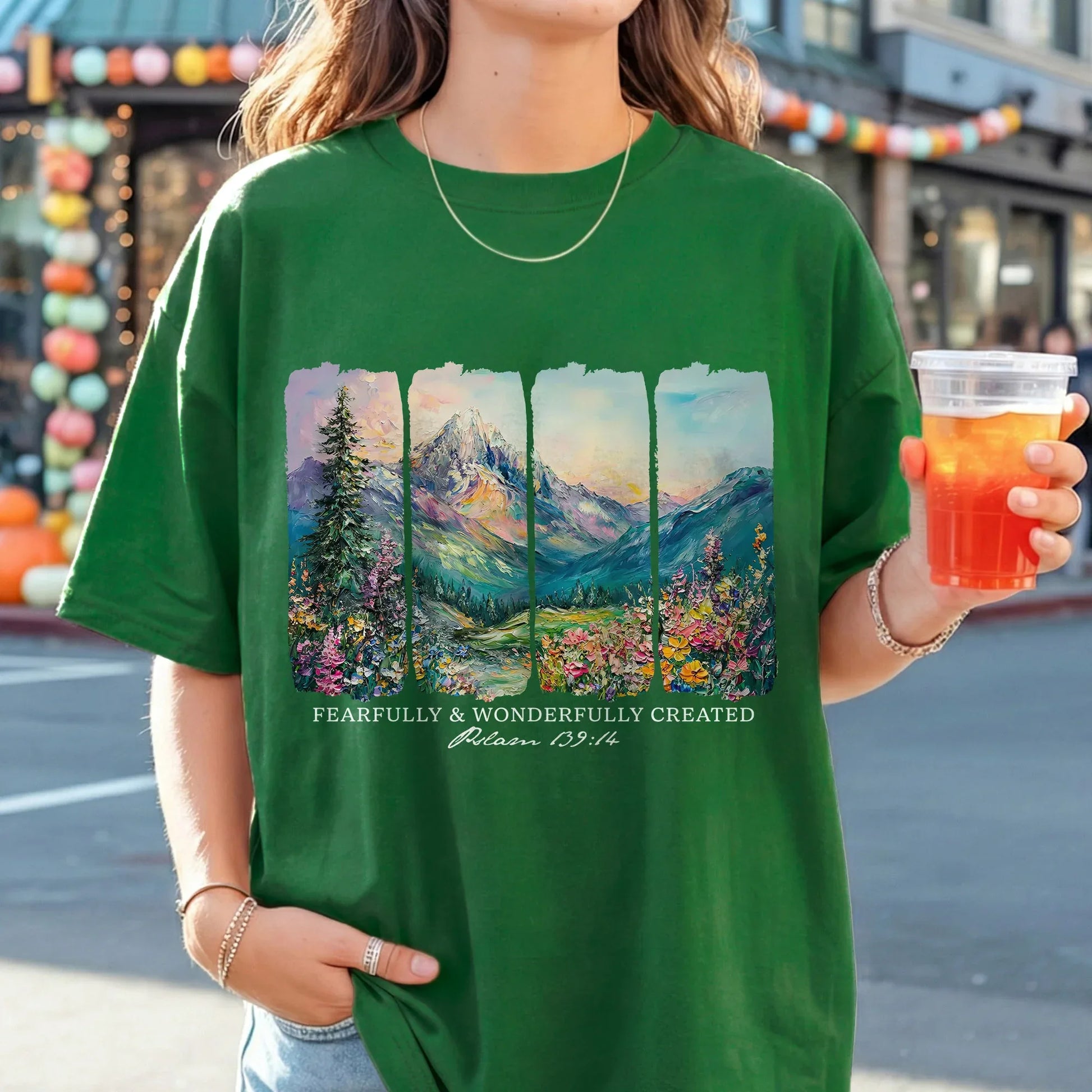 [COMFORT T-SHIRT] Fearfully & Wonderfully Created Mountain Landscape – Landscape of Creation - Faith Guided Life
