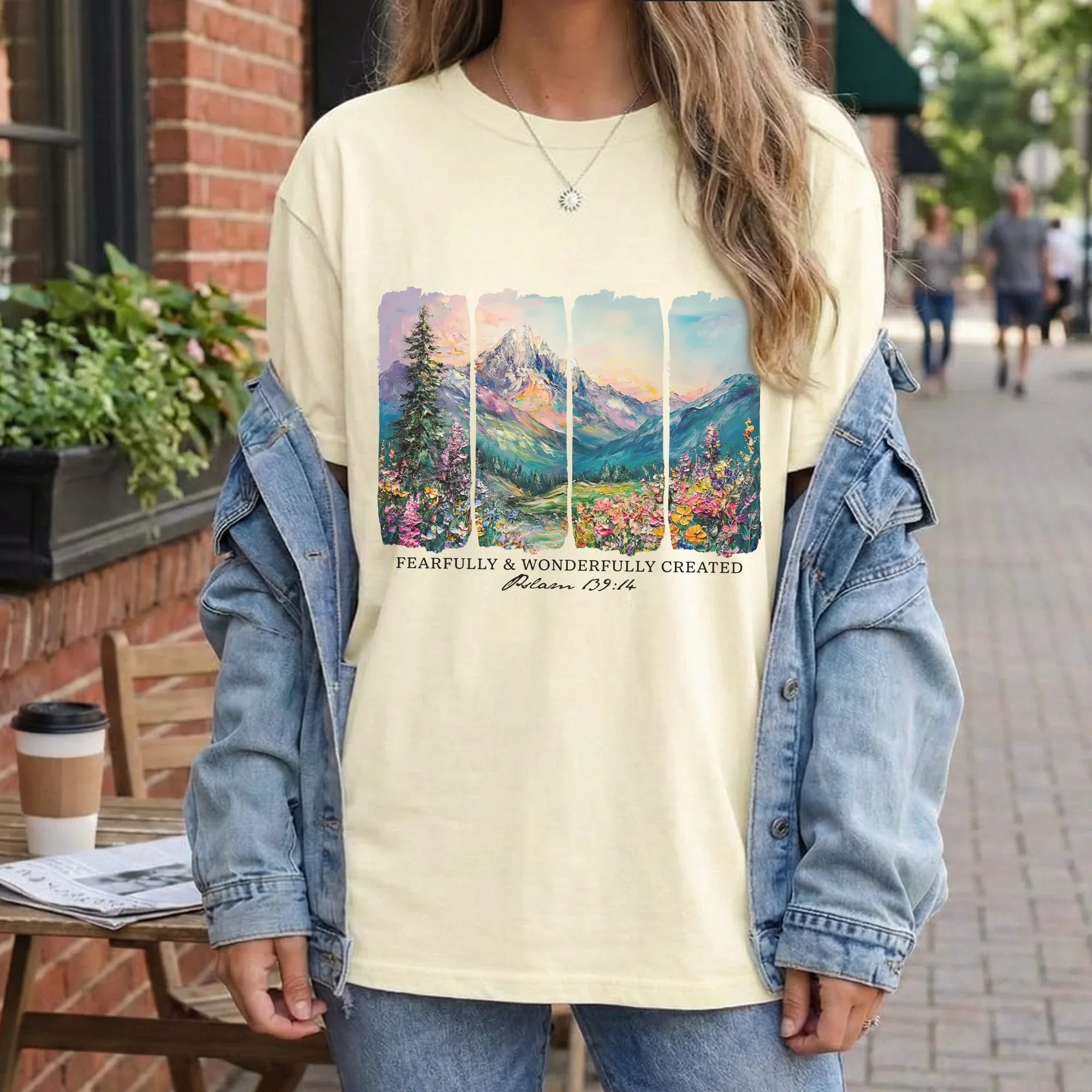 [COMFORT T-SHIRT] Fearfully & Wonderfully Created Mountain Landscape – Landscape of Creation - Faith Guided Life