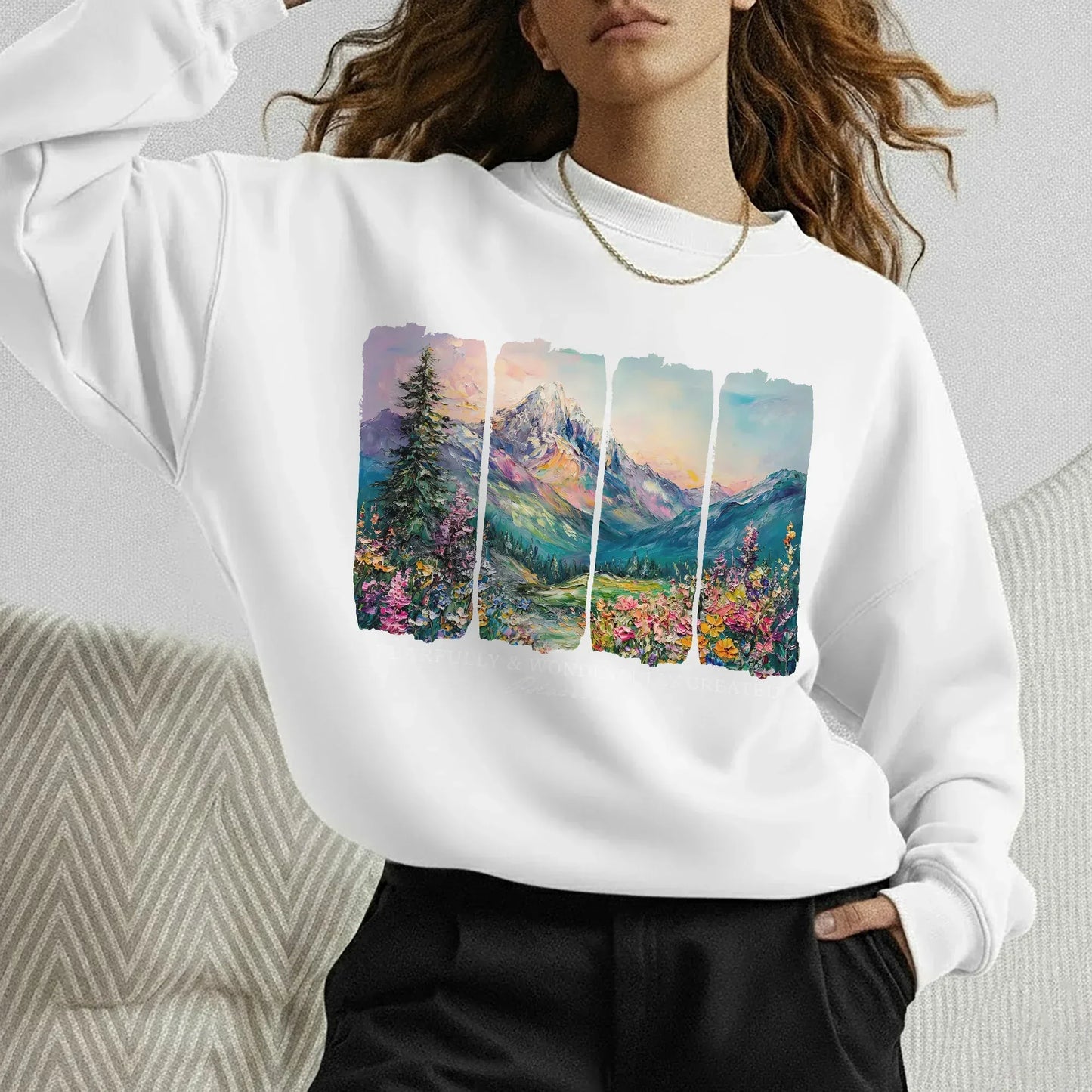 [COMFORT T-SHIRT] Fearfully & Wonderfully Created Mountain Landscape – Landscape of Creation - Faith Guided Life