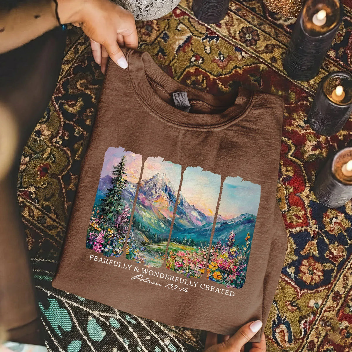 Fearfully & Wonderfully Created Mountain Landscape – Landscape of Creation – Unisex Tshirt / Hoodie / Sweatshirt - Faith Guided Life