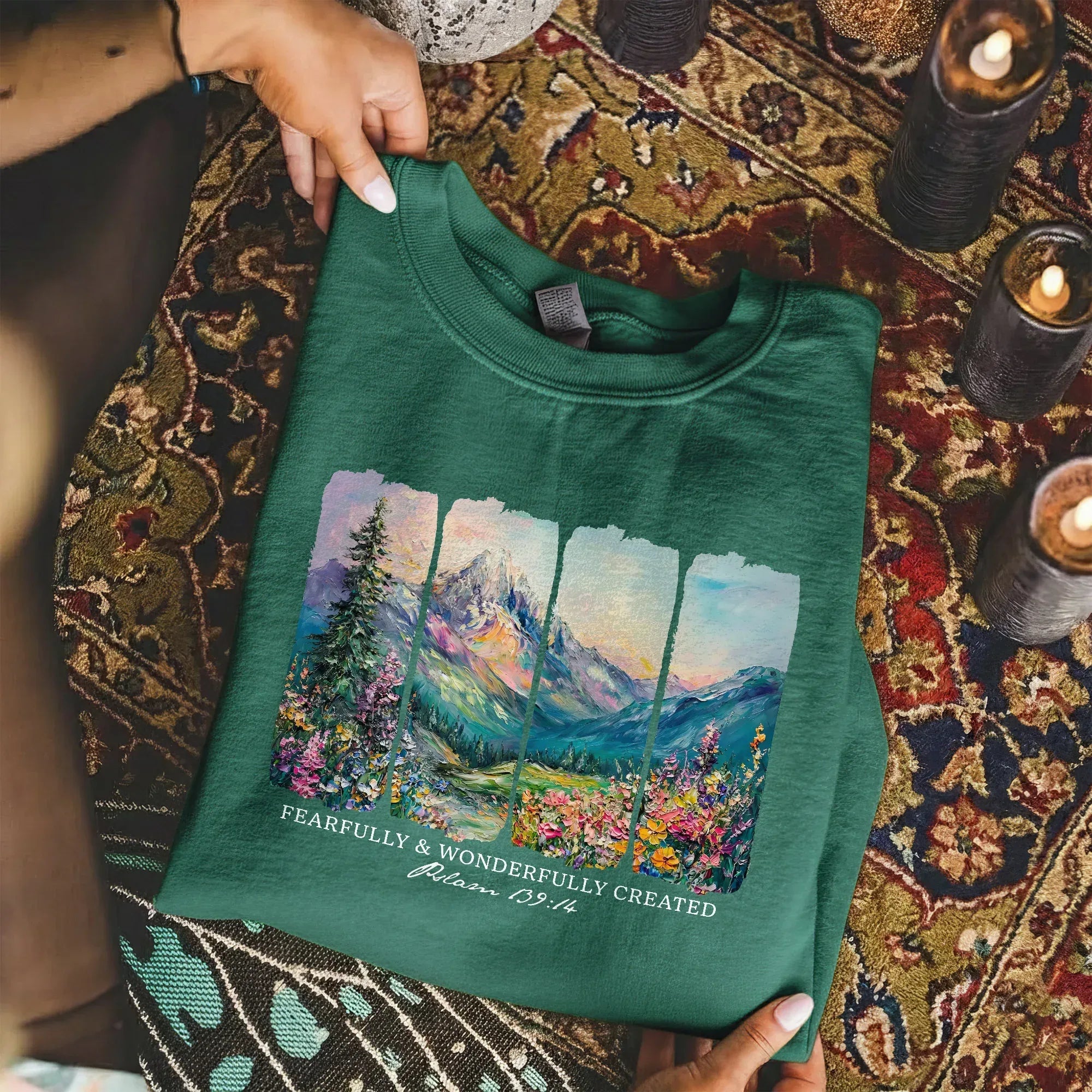 Fearfully & Wonderfully Created Mountain Landscape – Landscape of Creation – Unisex Tshirt / Hoodie / Sweatshirt - Faith Guided Life