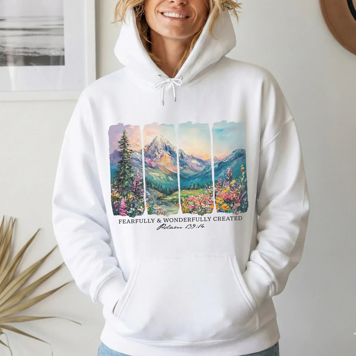 [COMFORT T-SHIRT] Fearfully & Wonderfully Created Mountain Landscape – Landscape of Creation - Faith Guided Life