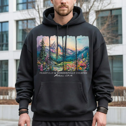 Fearfully & Wonderfully Created Mountain Landscape – Landscape of Creation – Unisex Tshirt / Hoodie / Sweatshirt - Faith Guided Life