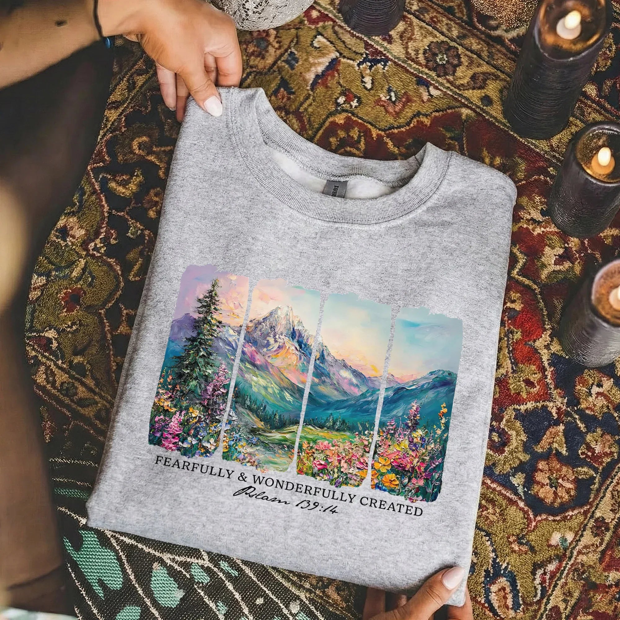 Fearfully & Wonderfully Created Mountain Landscape – Landscape of Creation – Unisex Tshirt / Hoodie / Sweatshirt - Faith Guided Life