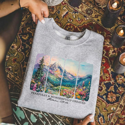 Fearfully & Wonderfully Created Mountain Landscape – Landscape of Creation – Unisex Tshirt / Hoodie / Sweatshirt - Faith Guided Life