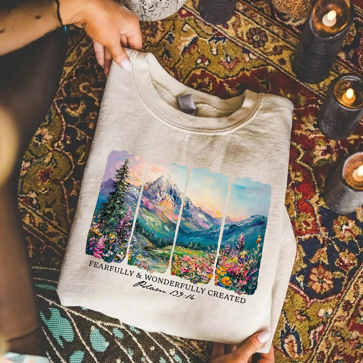 Fearfully & Wonderfully Created Mountain Landscape – Landscape of Creation – Unisex Tshirt / Hoodie / Sweatshirt - Faith Guided Life