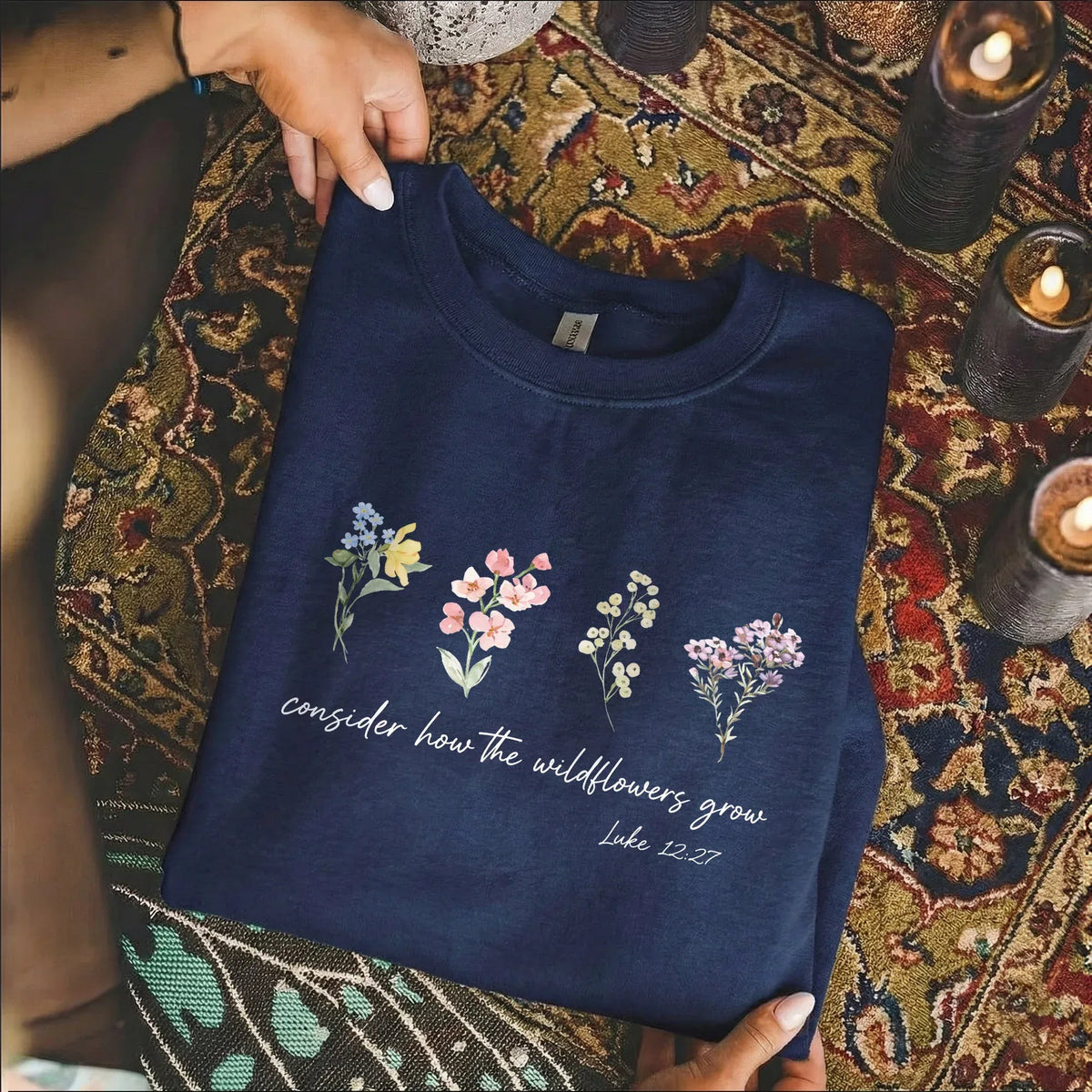 Consider How the Wildflowers Grow Floral Landscape – Faith Floral – Unisex Tshirt / Hoodie / Sweatshirt - Faith Guided Life