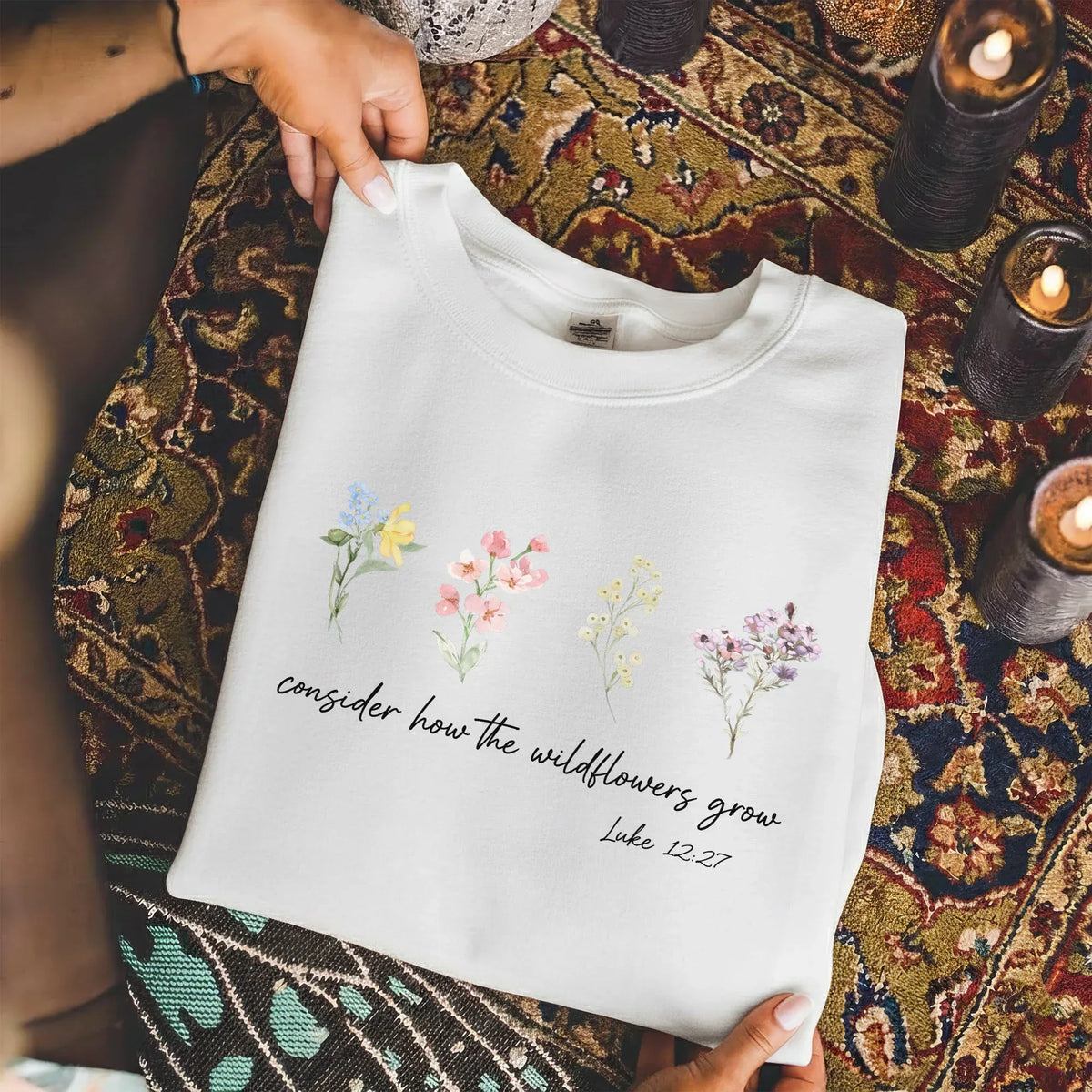 Consider How the Wildflowers Grow Floral Landscape – Faith Floral – Unisex Tshirt / Hoodie / Sweatshirt - Faith Guided Life