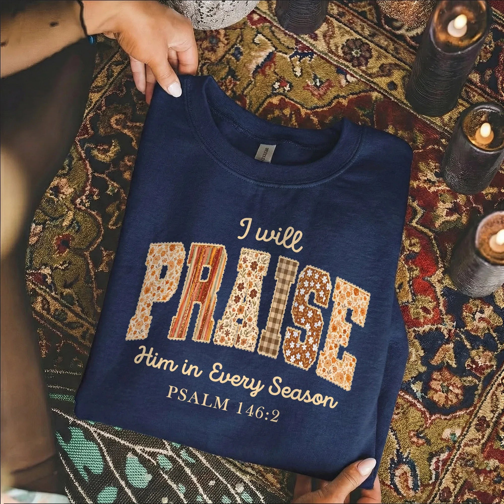 Praise Him in Every Season Psalm 146:2 - Christian Pattern - Unisex Tshirt / Hoodie / Sweatshirt - Faith Guided Life