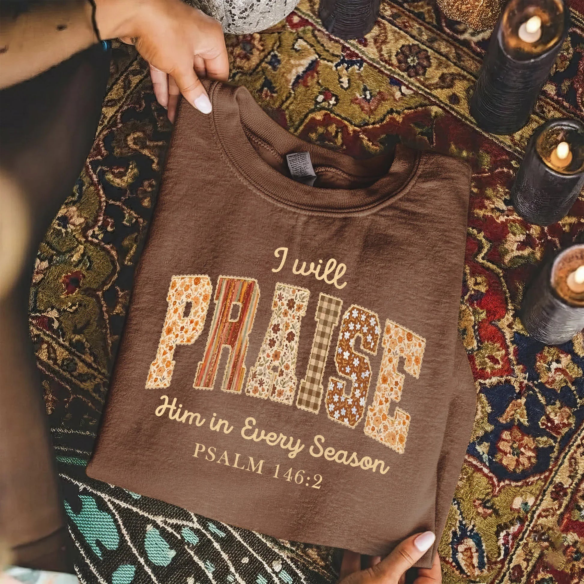 Praise Him in Every Season Psalm 146:2 - Christian Pattern - Unisex Tshirt / Hoodie / Sweatshirt - Faith Guided Life